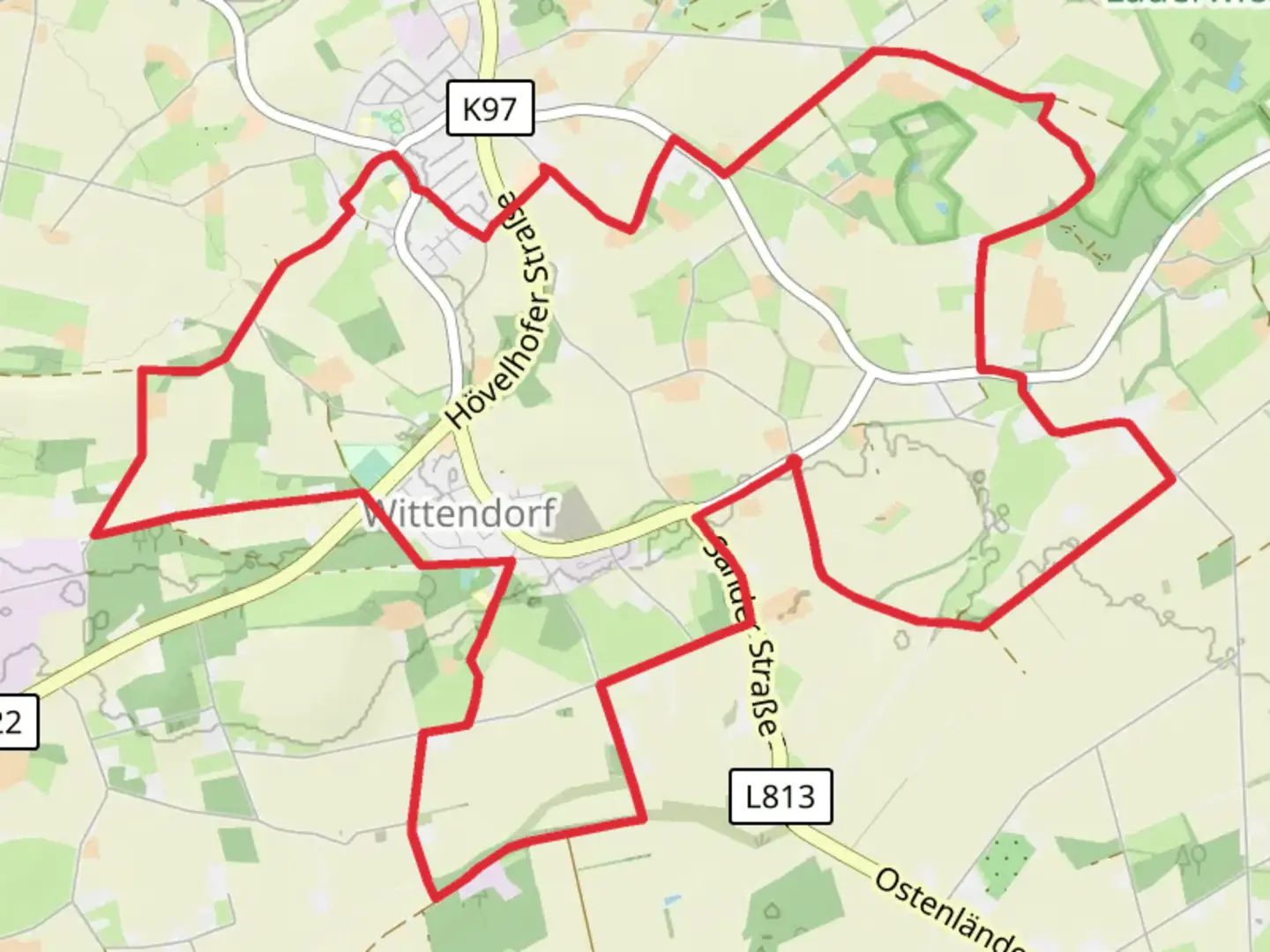An image depicting the trail Wittendorf Loop and its surrounding area.