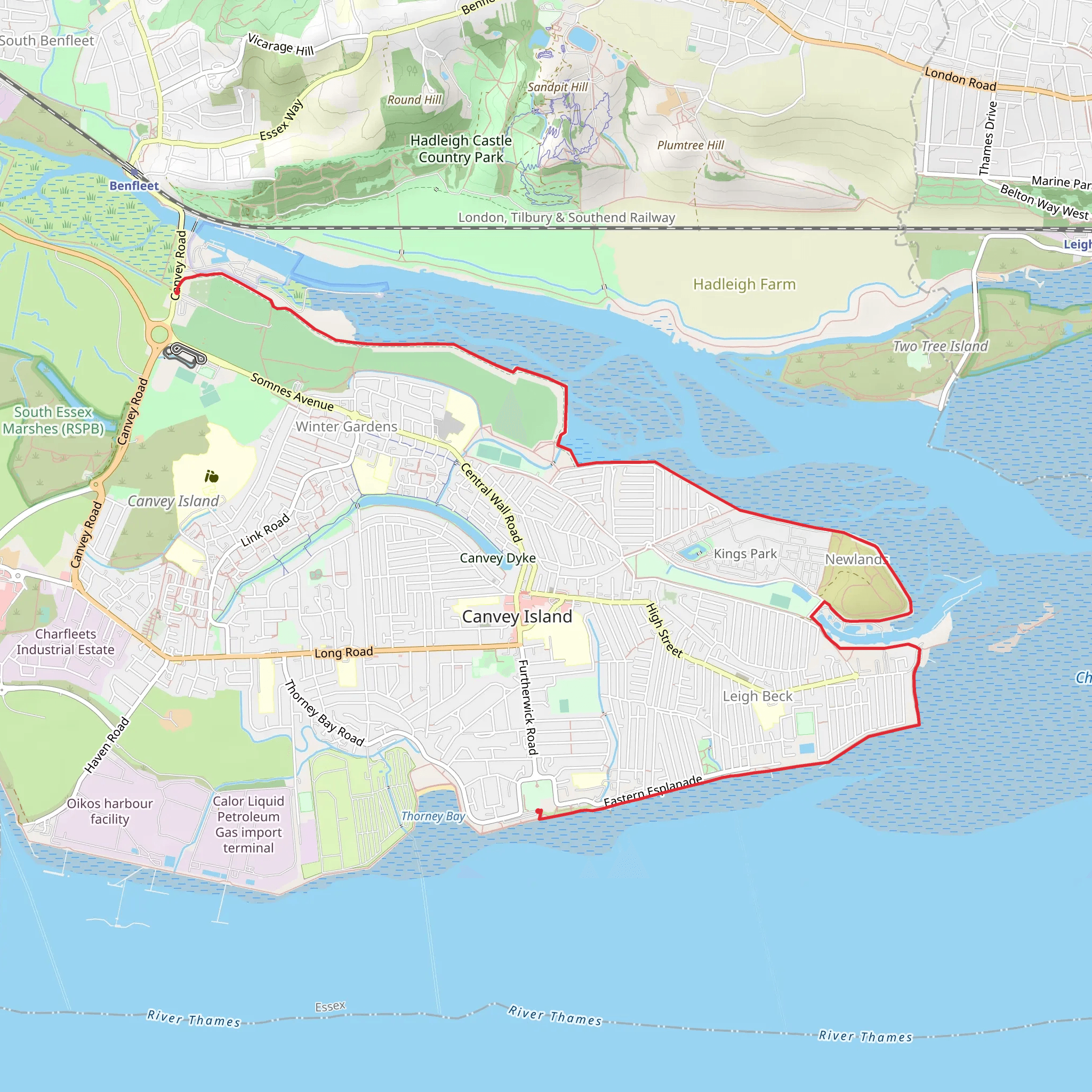 Canvey Island Walk mobile static map