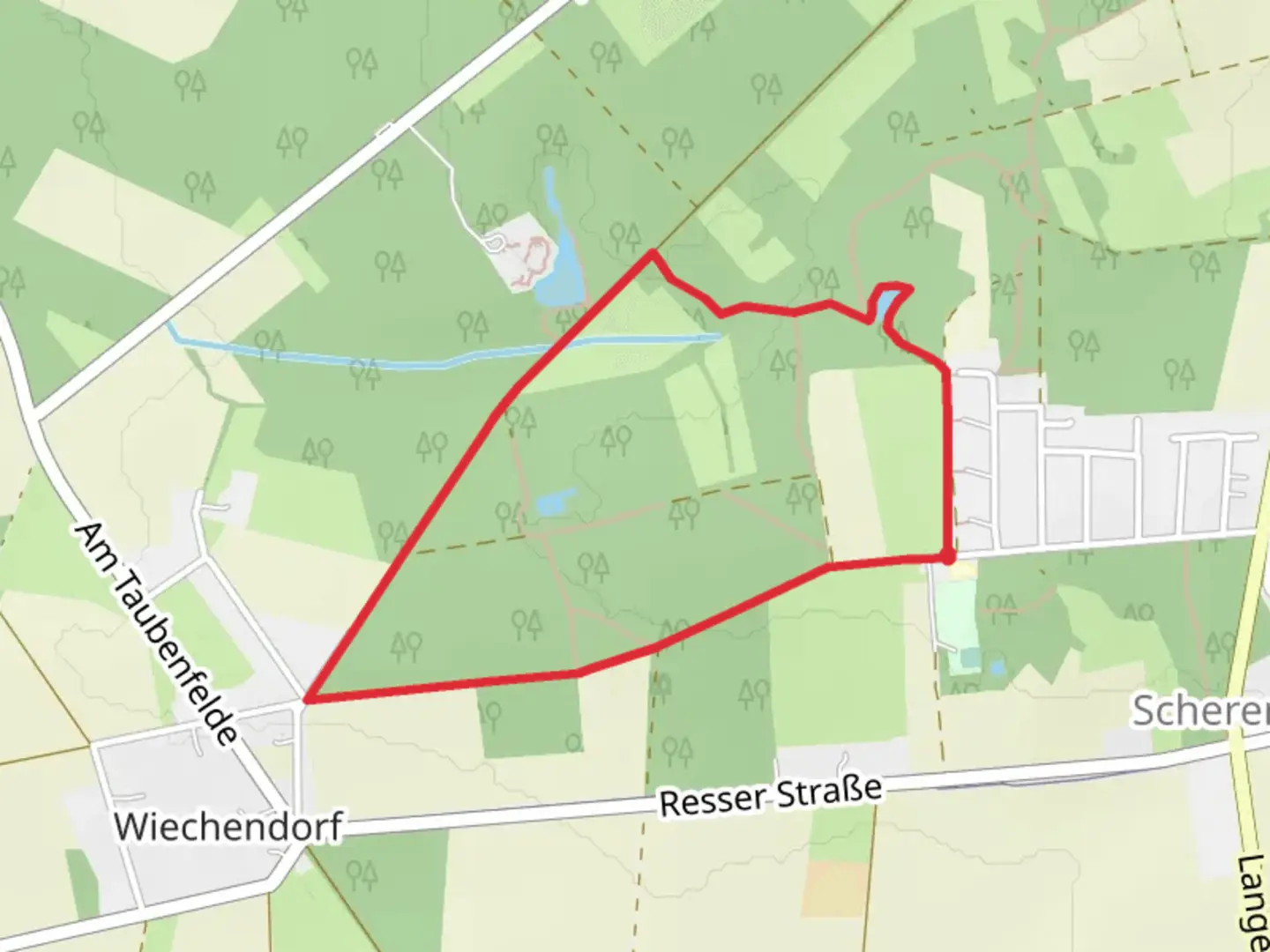 An image depicting the trail Scherenbostel Loop and its surrounding area.