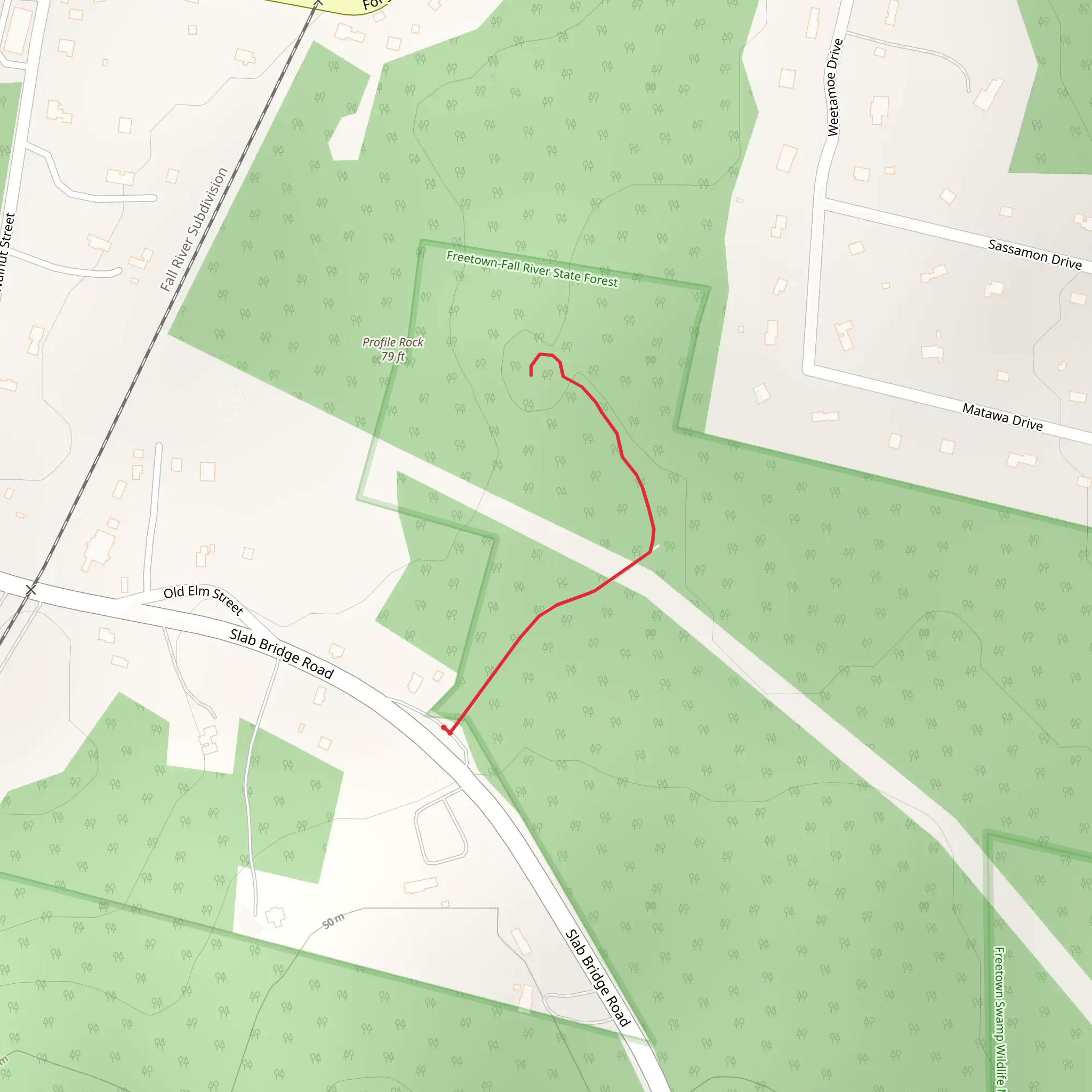 Profile Rock Trail mobile static map