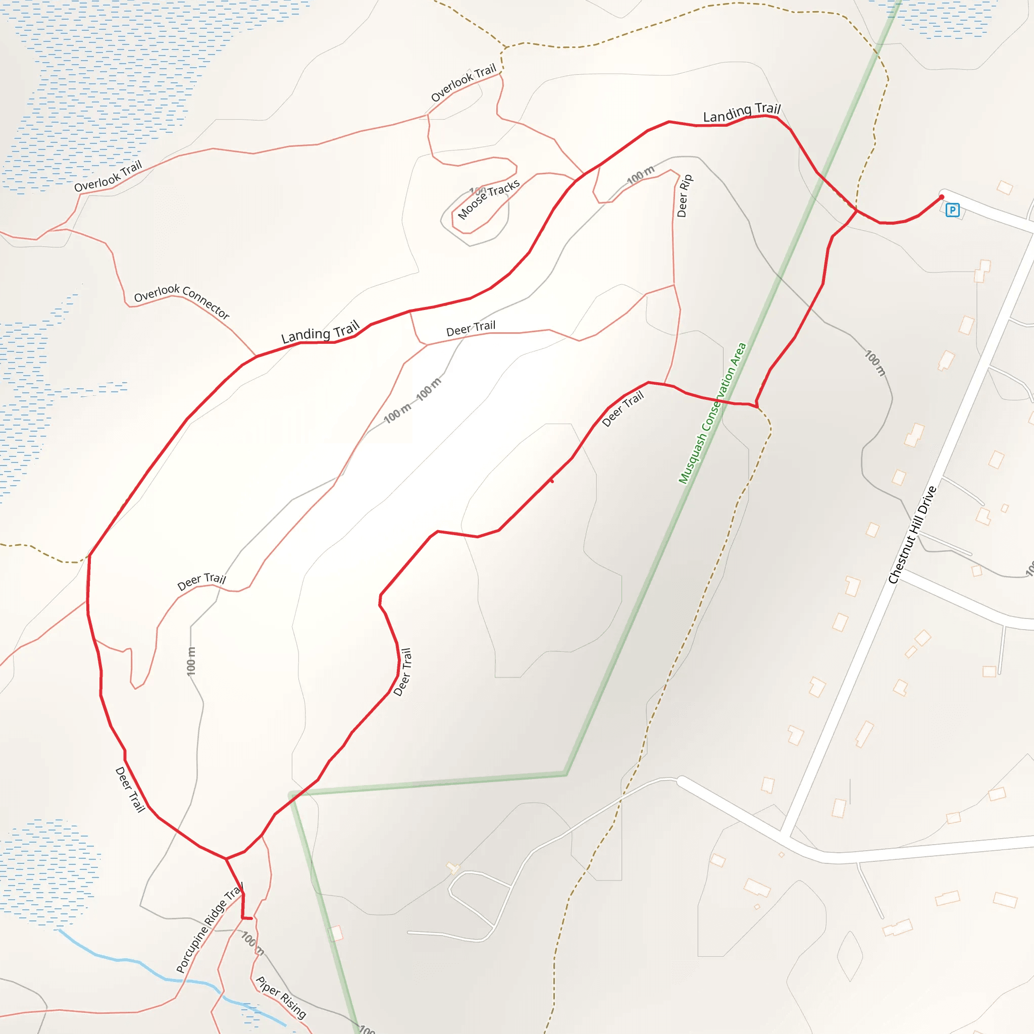 Deer and Landing Loop Trail mobile static map