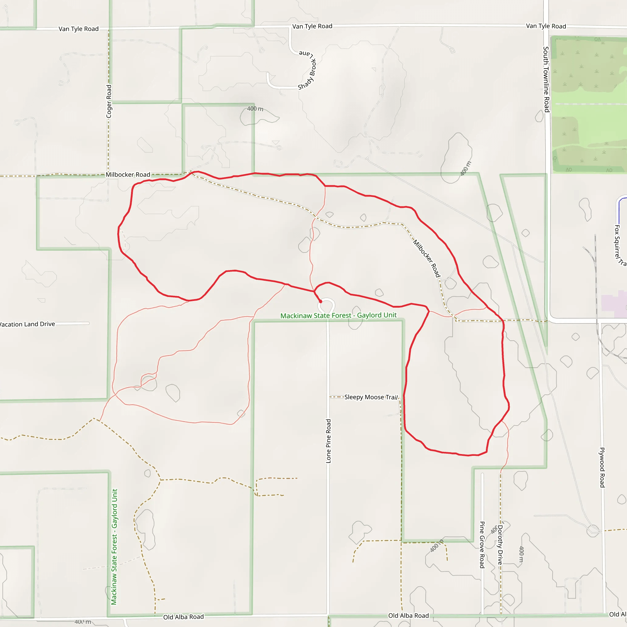 Twin Hemlock, Highland and Relic Pine Loop mobile static map