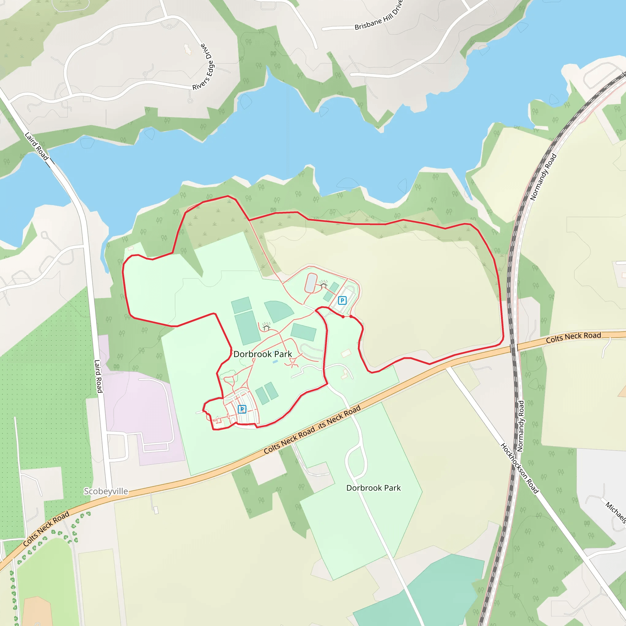 Dorbrook Park Long Loop mobile static map