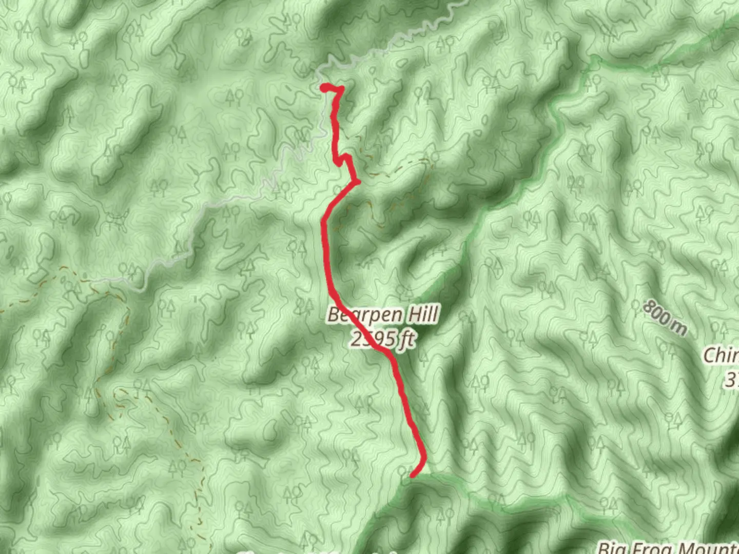 An image depicting the trail Bearpen Hill - Wolf Ridge and its surrounding area.