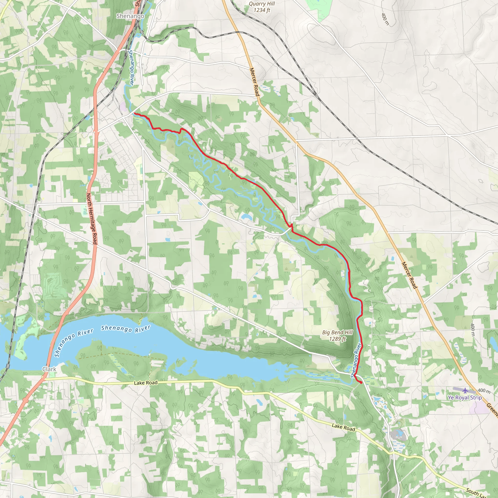 Shenango Hiking Trail mobile static map