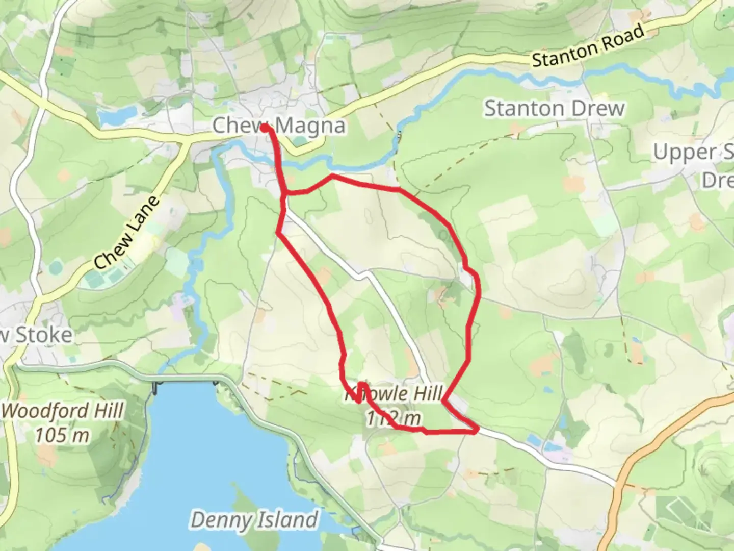 An image depicting the trail Knowle Hill Loop and its surrounding area.