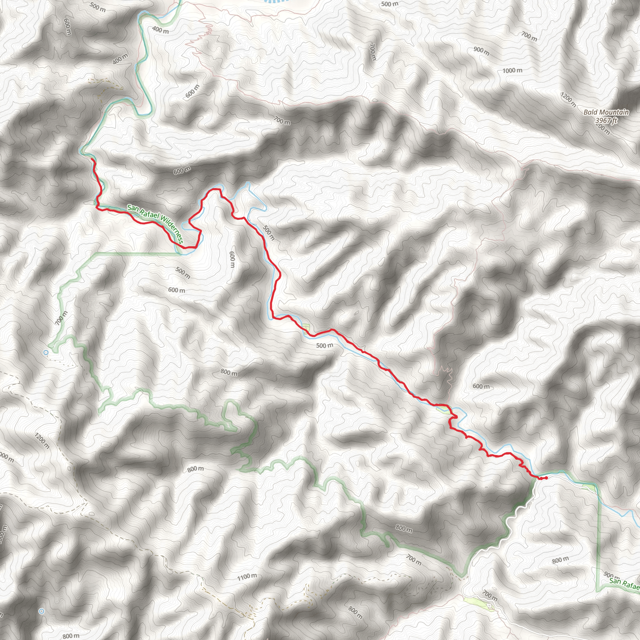 Manzana Creek Out and Back mobile static map