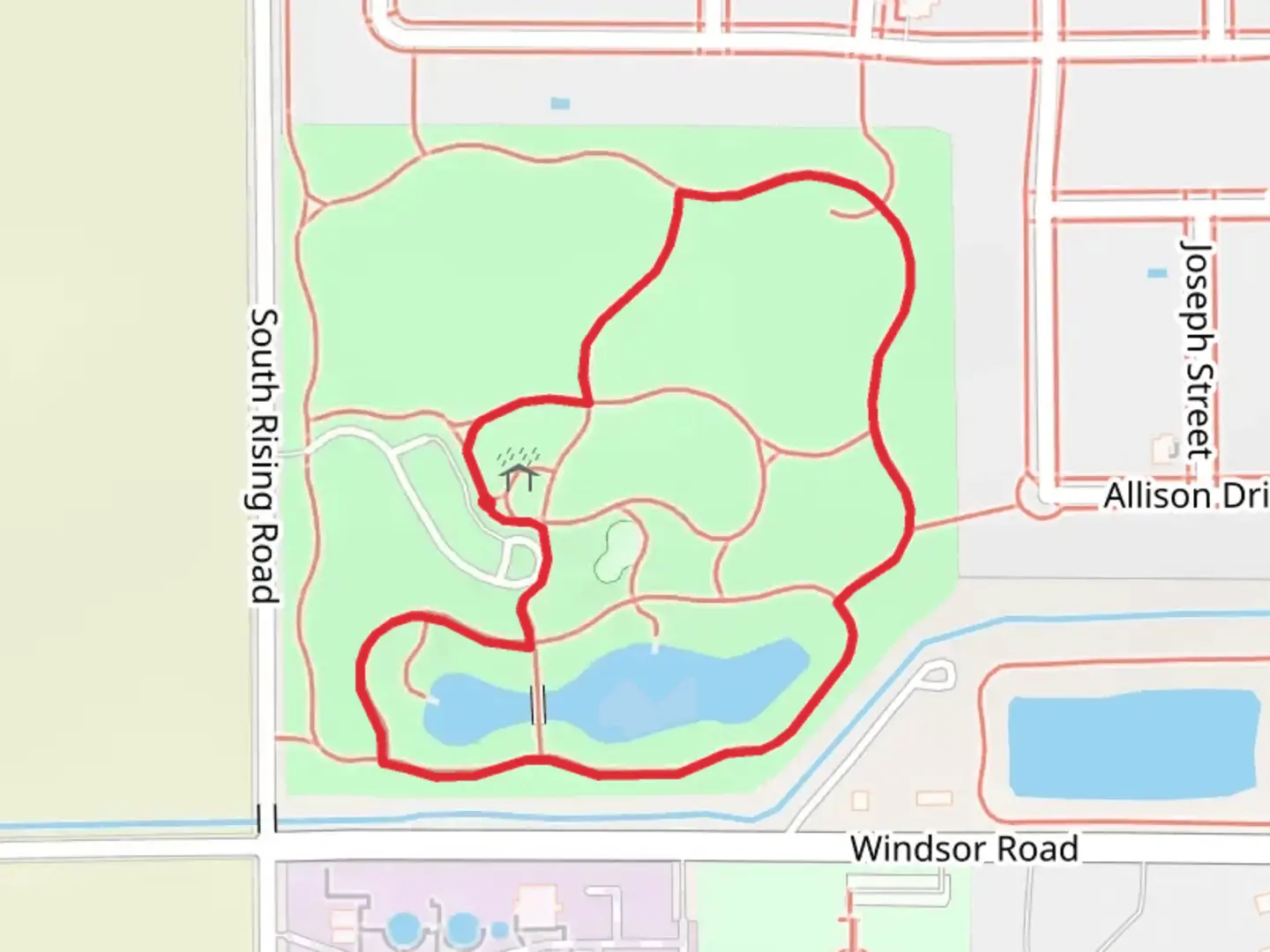 An image depicting the trail Porter Family Park Loop and its surrounding area.
