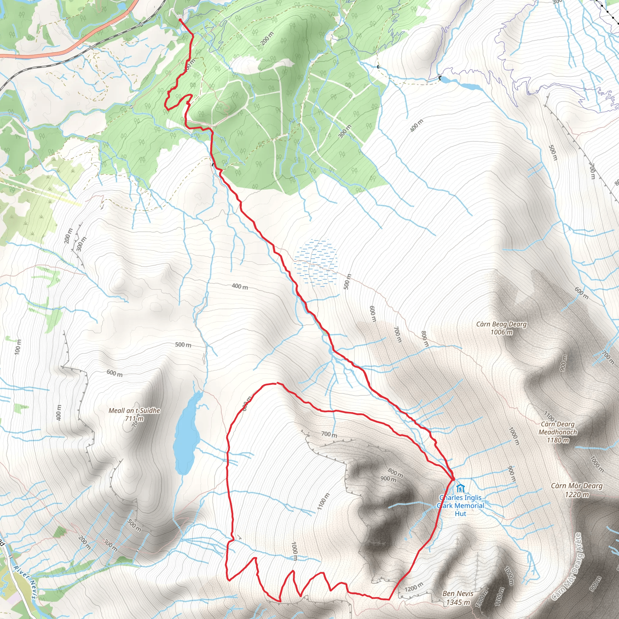 Ben Nevis - Tower Ridge Circuit mobile static map