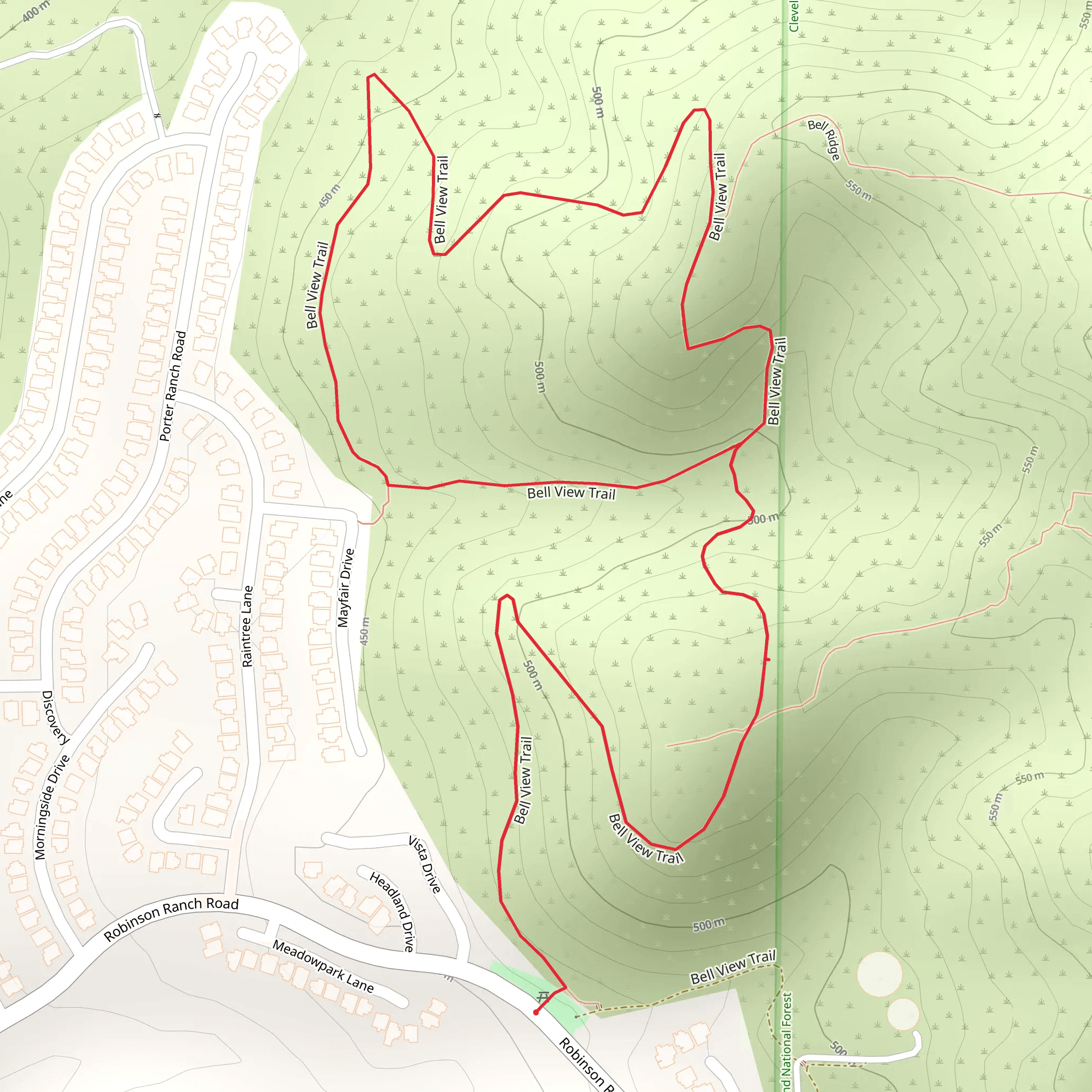Bell View Trail mobile static map