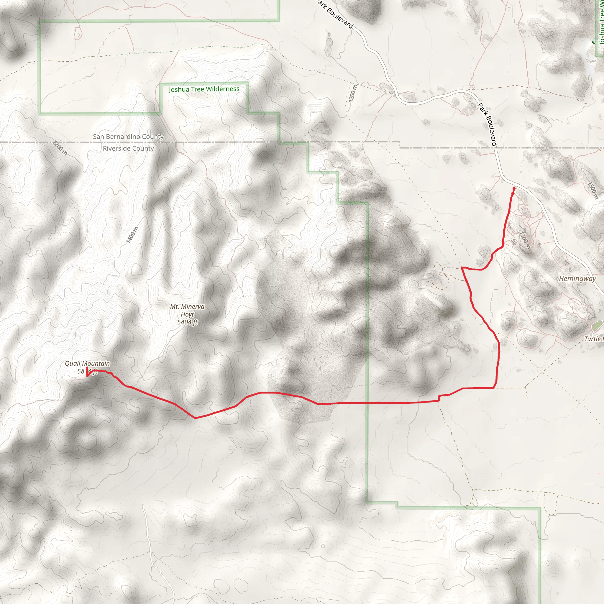 Quail Mountain from Park Boulevard mobile static map