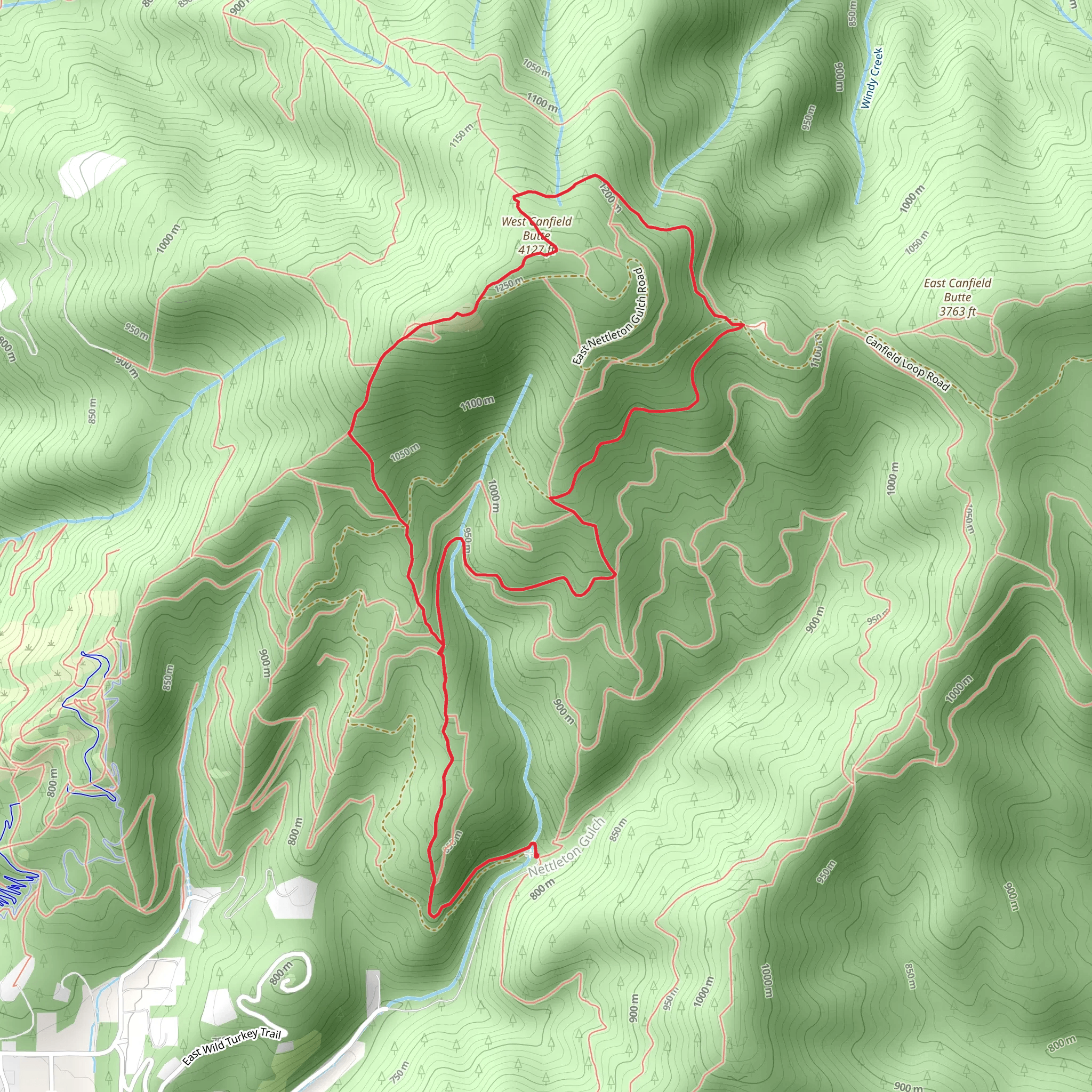 West Canfield Butte Loop mobile static map