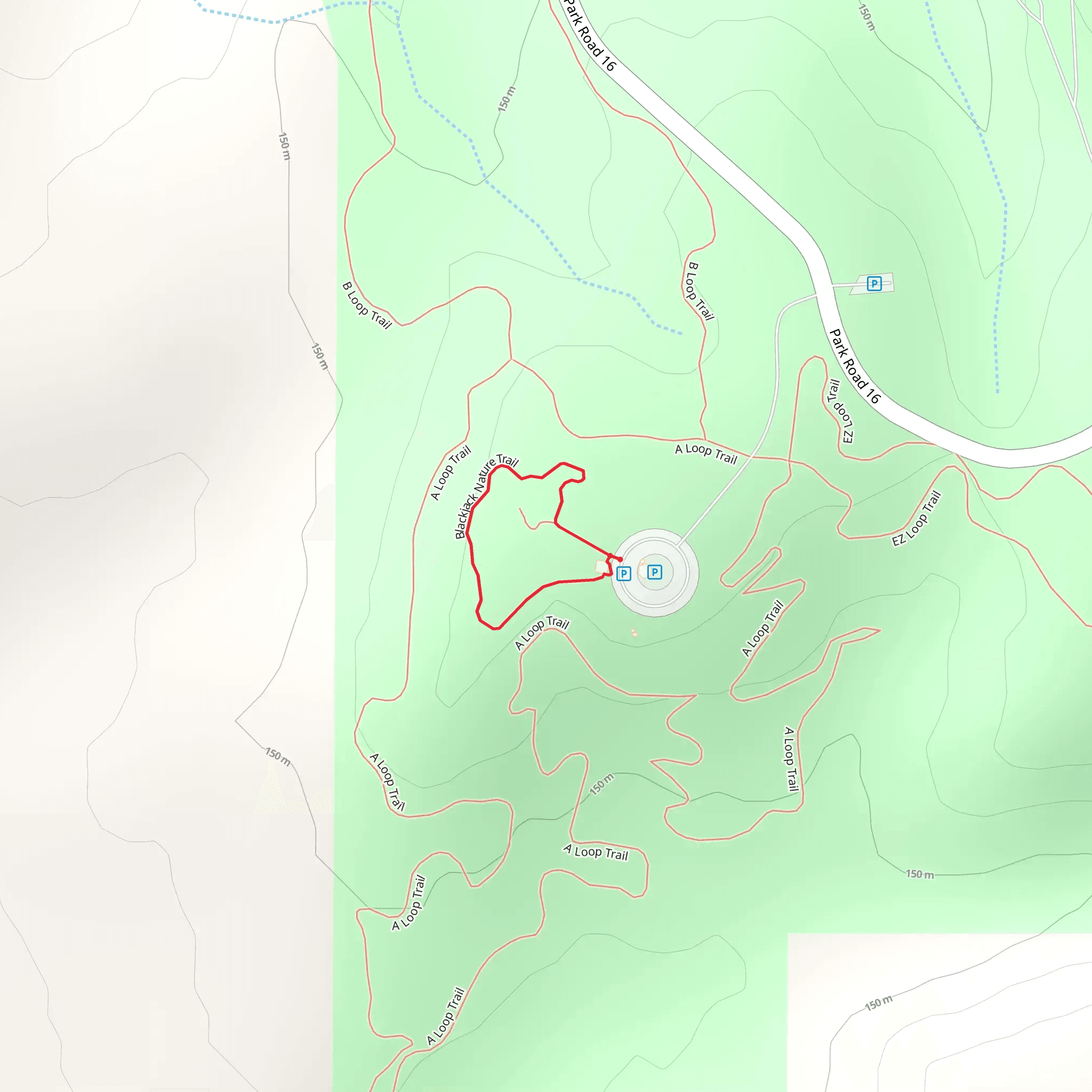 Blackjack Nature Loop Trail mobile static map