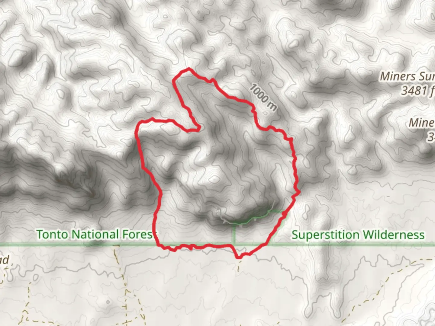 An image depicting the trail Lost Goldmine, Fremont Saddle and Cave Loop Trail and its surrounding area.