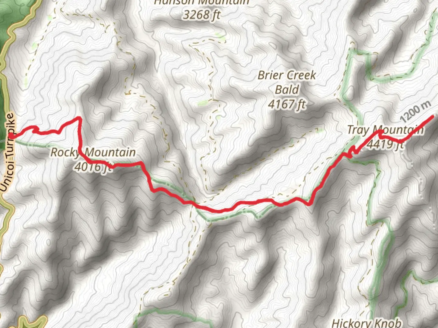 An image depicting the trail Tray Mountain Shelter Trail and its surrounding area.