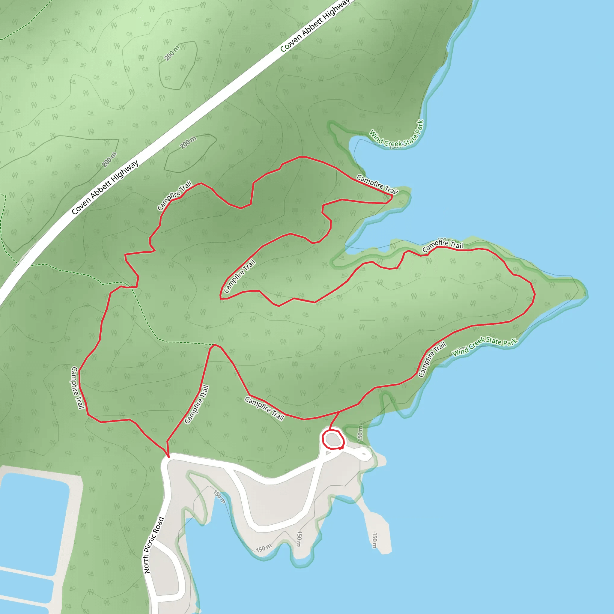 Campfire Loop Trail mobile static map