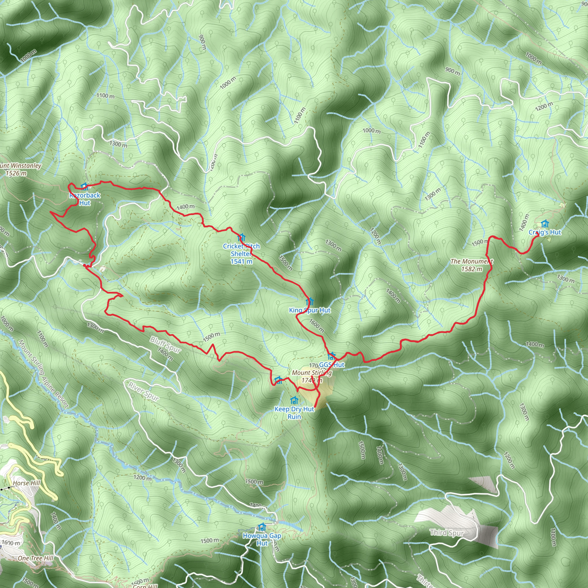 Mt Stirling Summit Loop Trail mobile static map