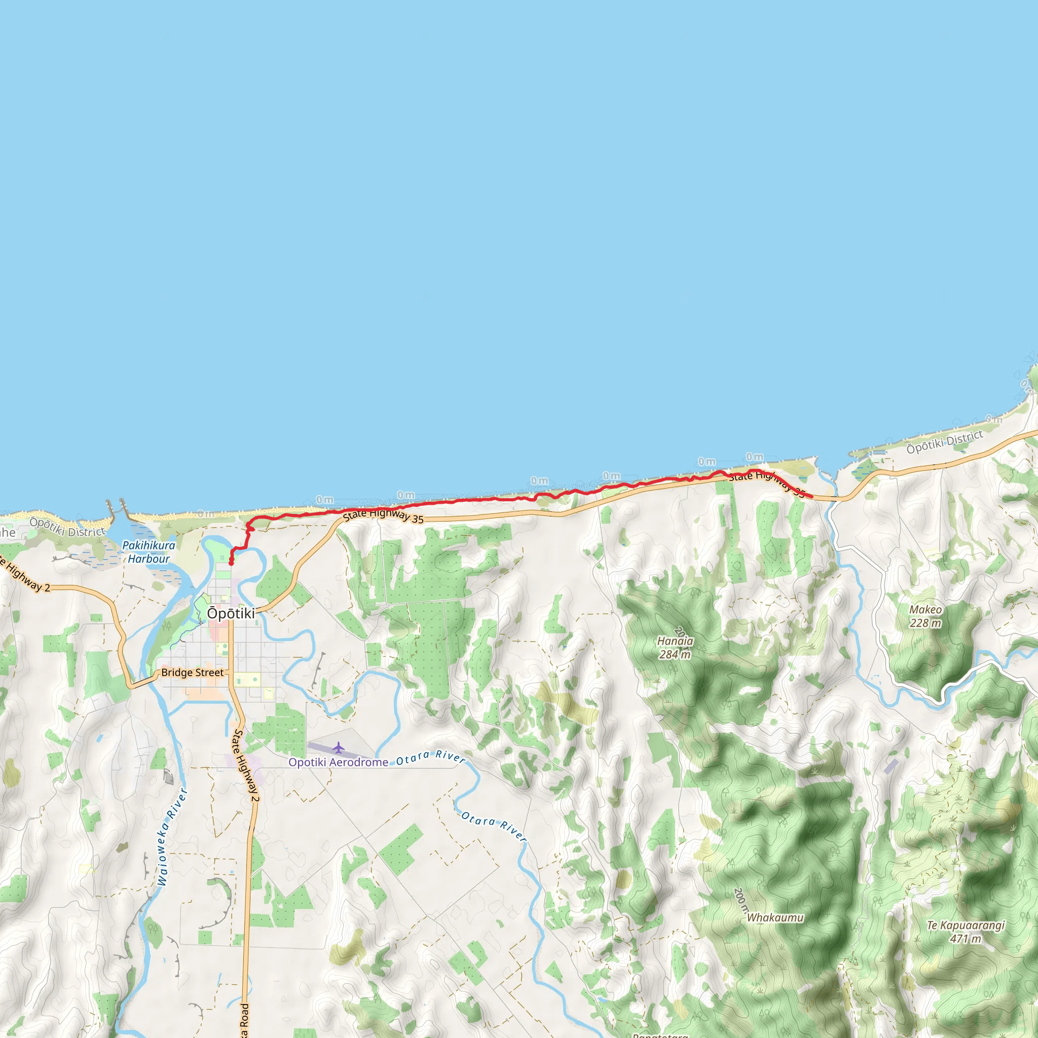 Tirohanga Dunes Trail mobile static map