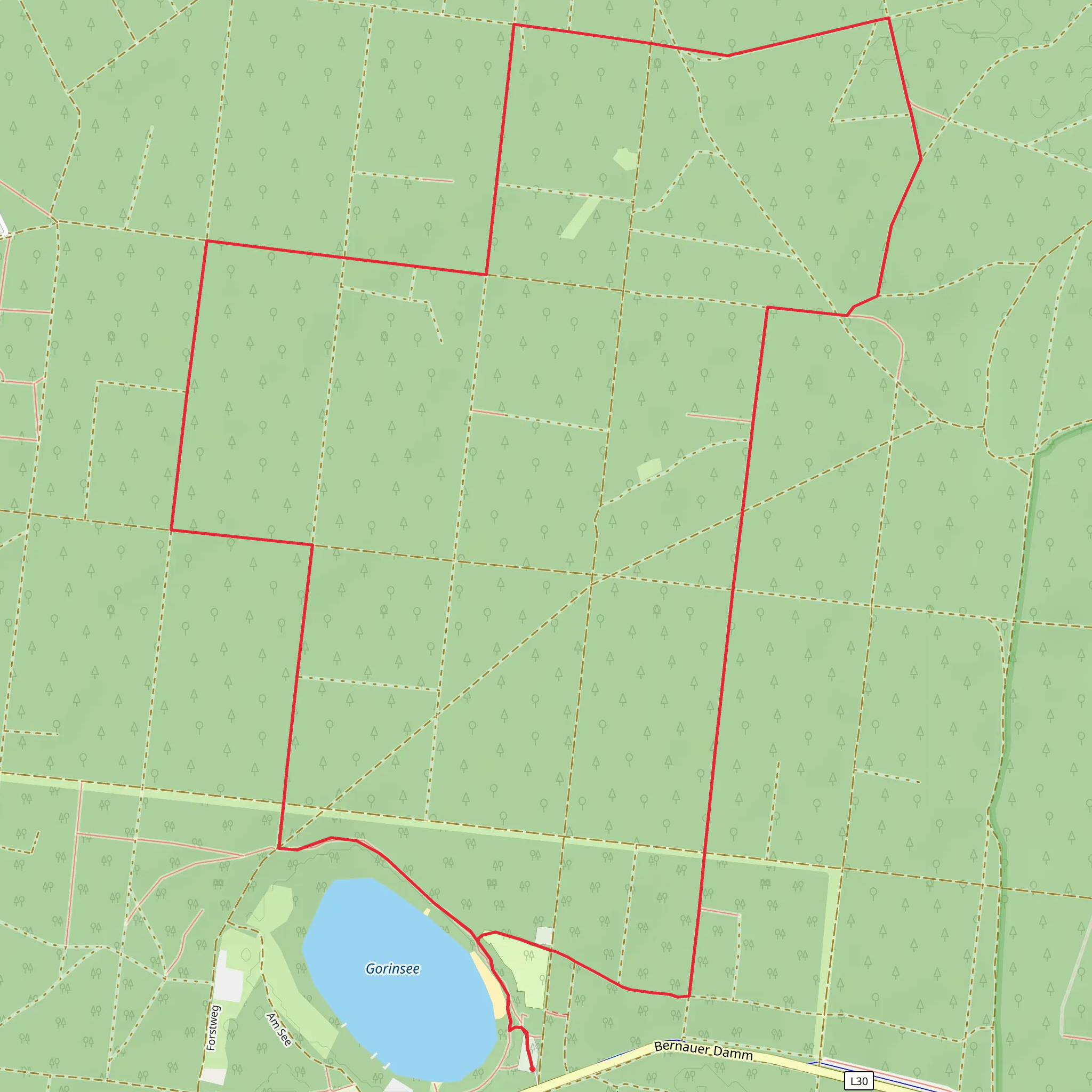 Gorinsee and Wald Basdorf Loop mobile static map