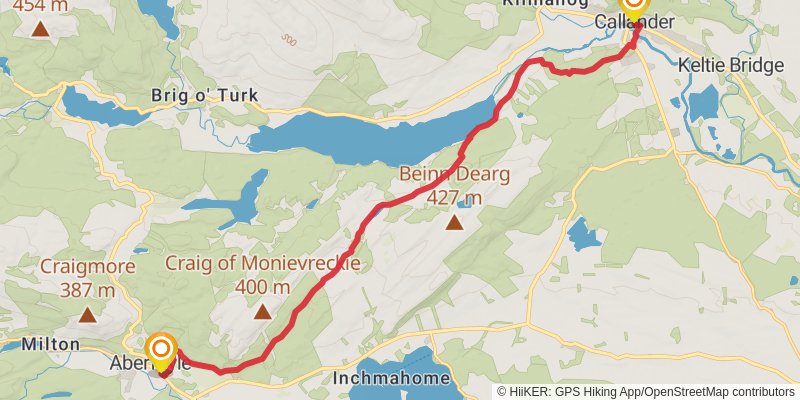 Rob Roy Way stage 2 Map