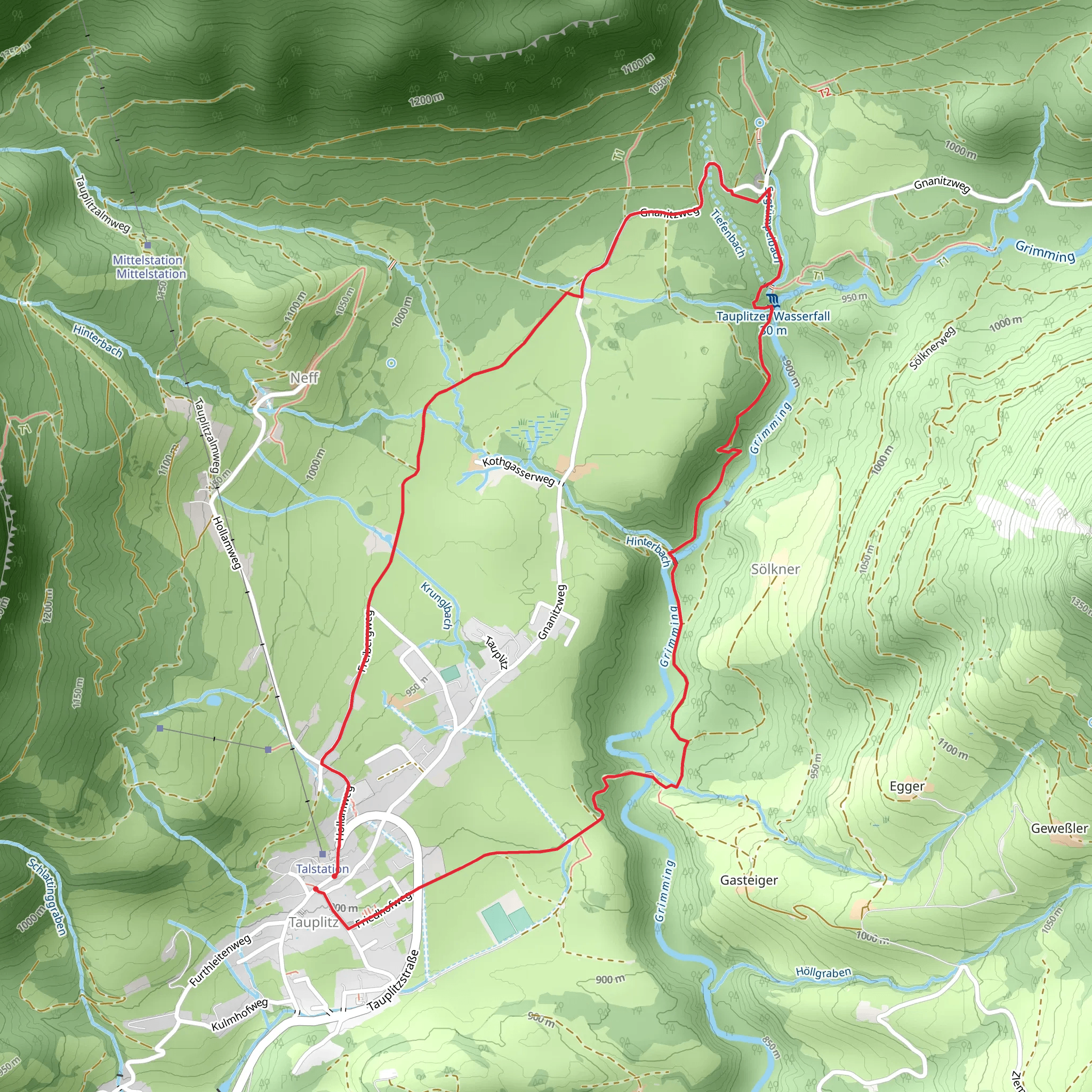 Tauplitz Waterfall Trail mobile static map