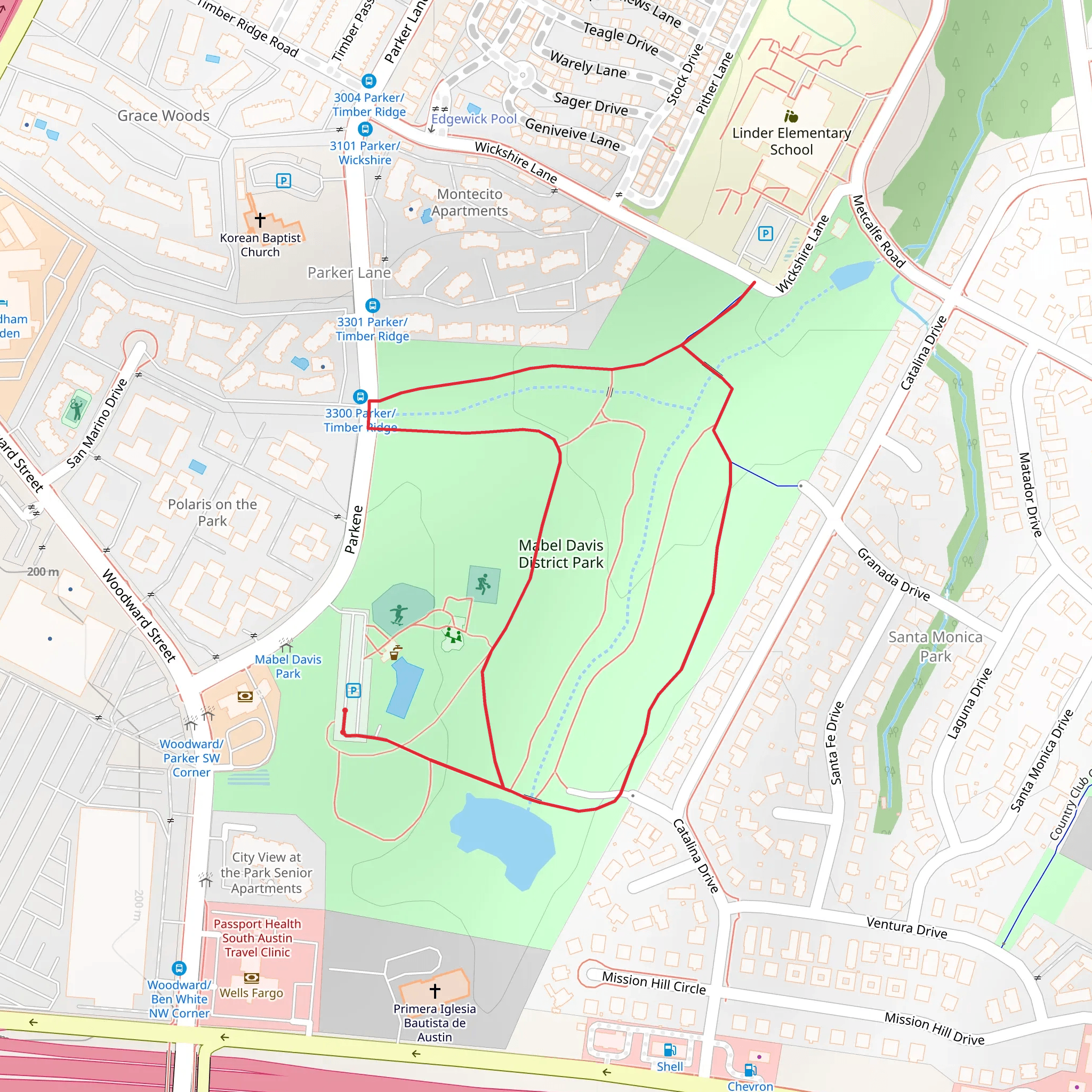Mabel Davis District Park Loop mobile static map