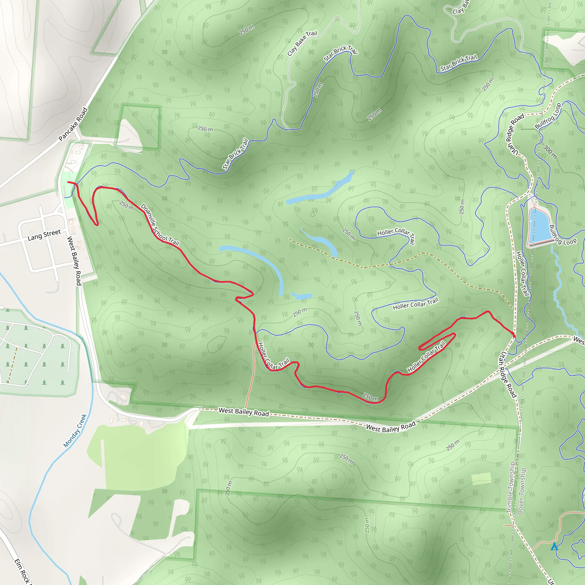 Holler Collar and Doanville School Trail mobile static map