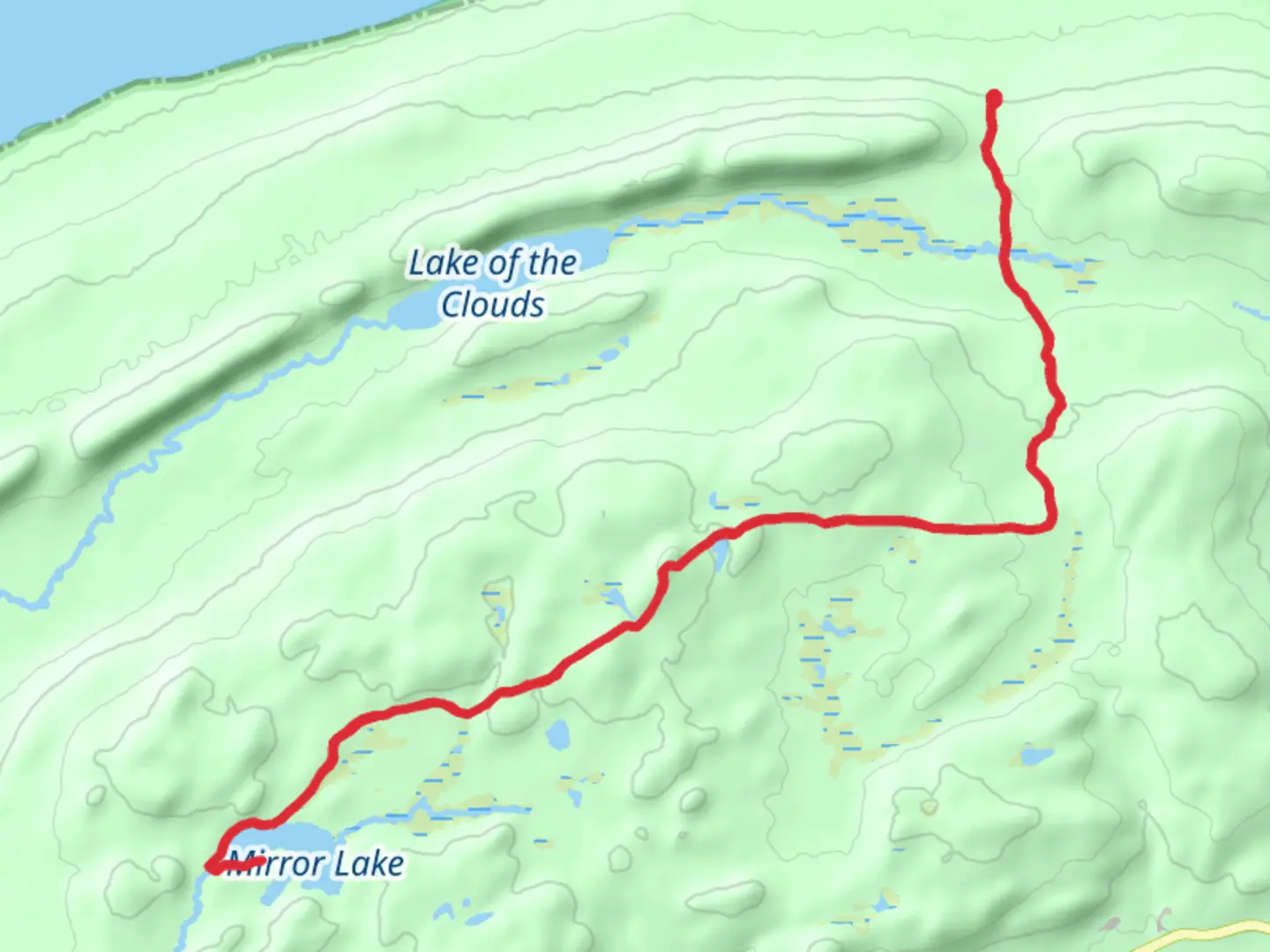 An image depicting the trail Mirror Lake and Government Peak Trail and its surrounding area.