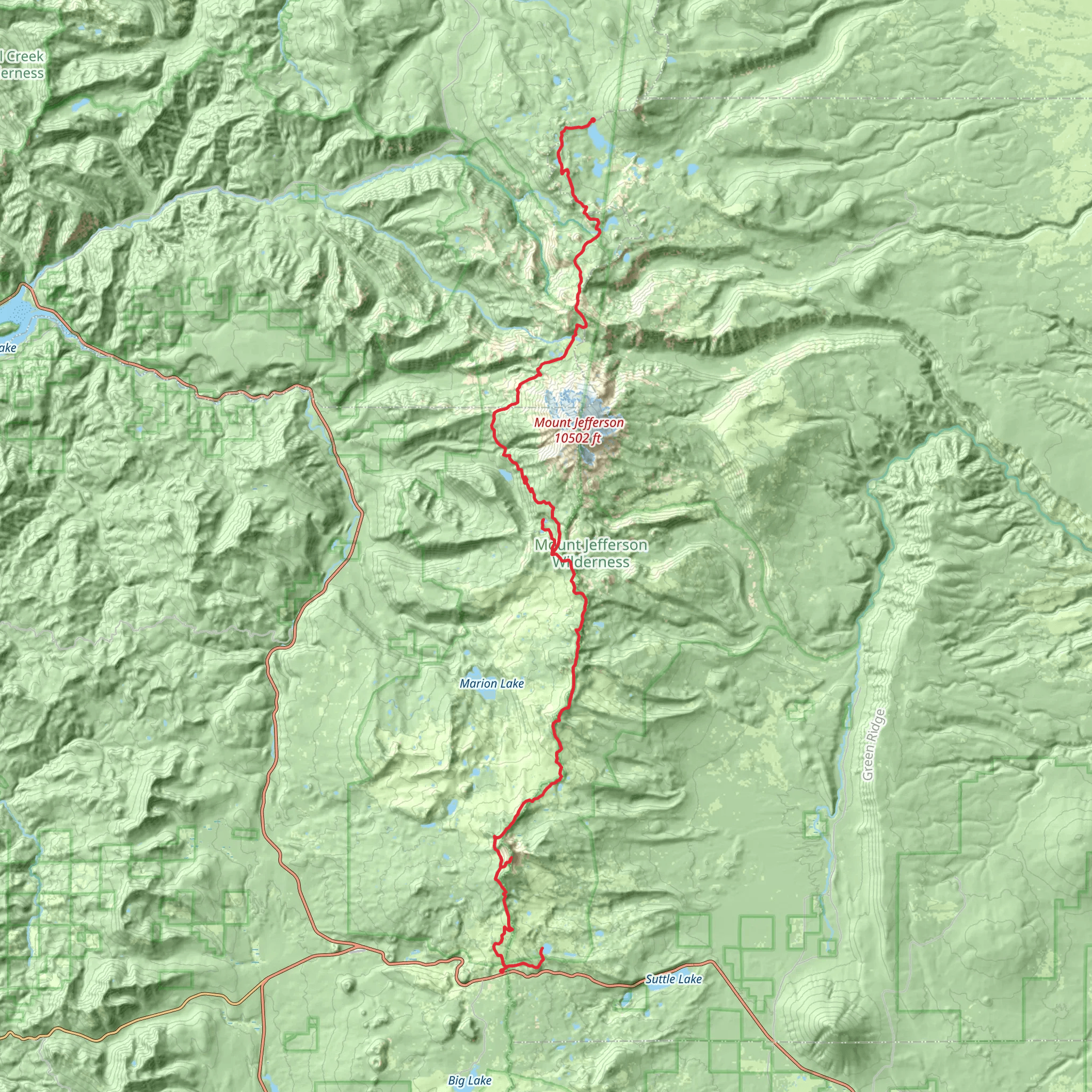 Mount Jefferson Wilderness Traverse mobile static map