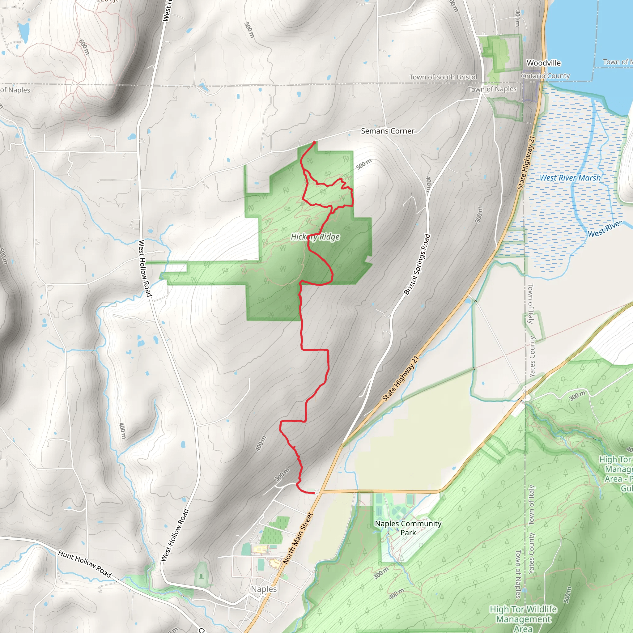 The Bristol Hills Trail mobile static map