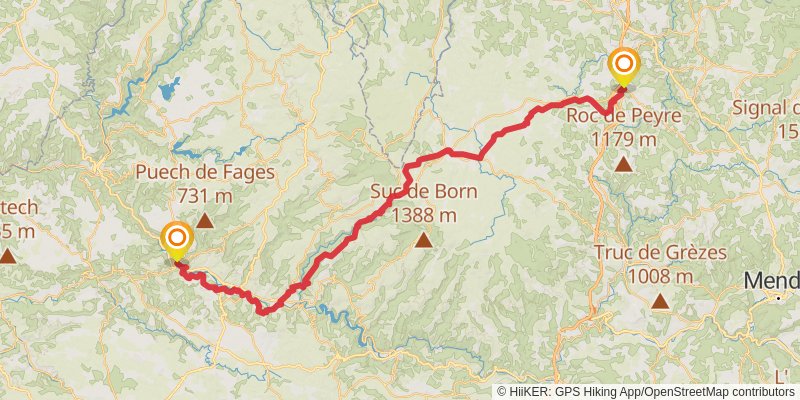 Camino Geneva-Saint Jean Pied du Port stage 5 Map