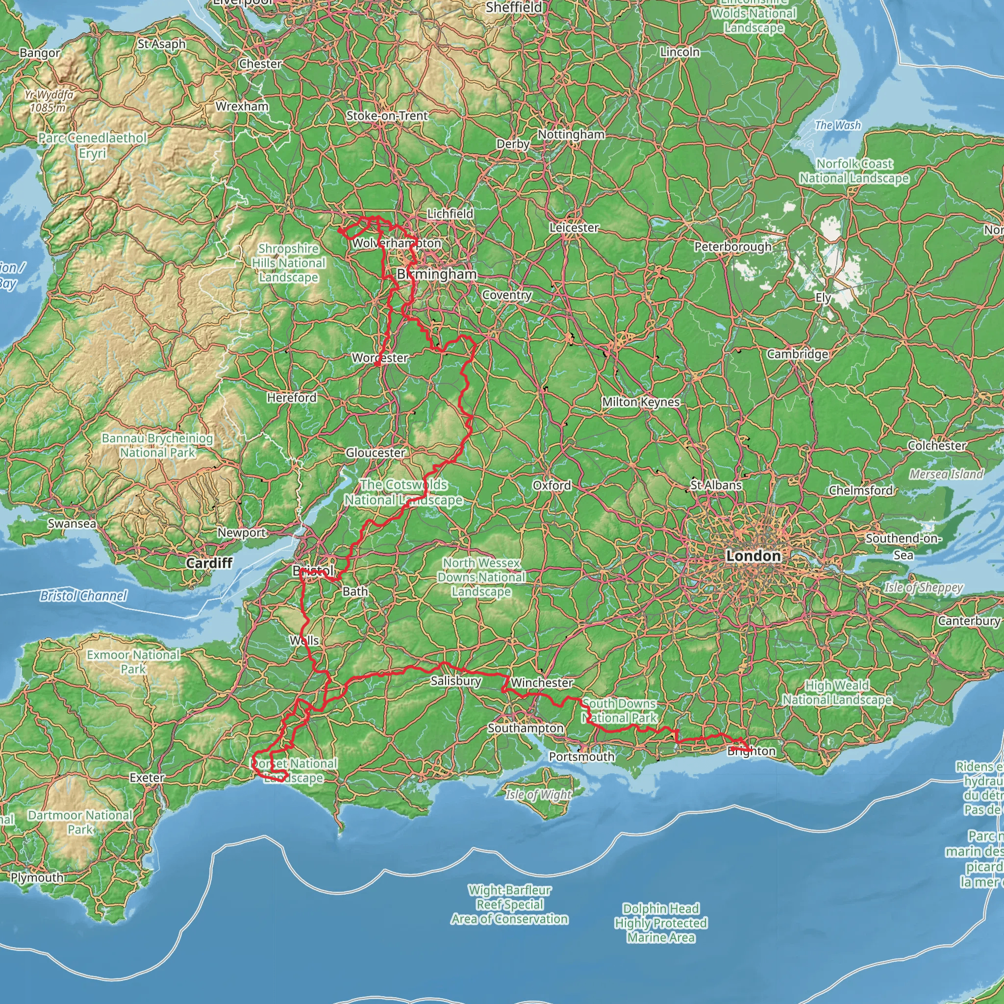 Monarch's Way mobile static map