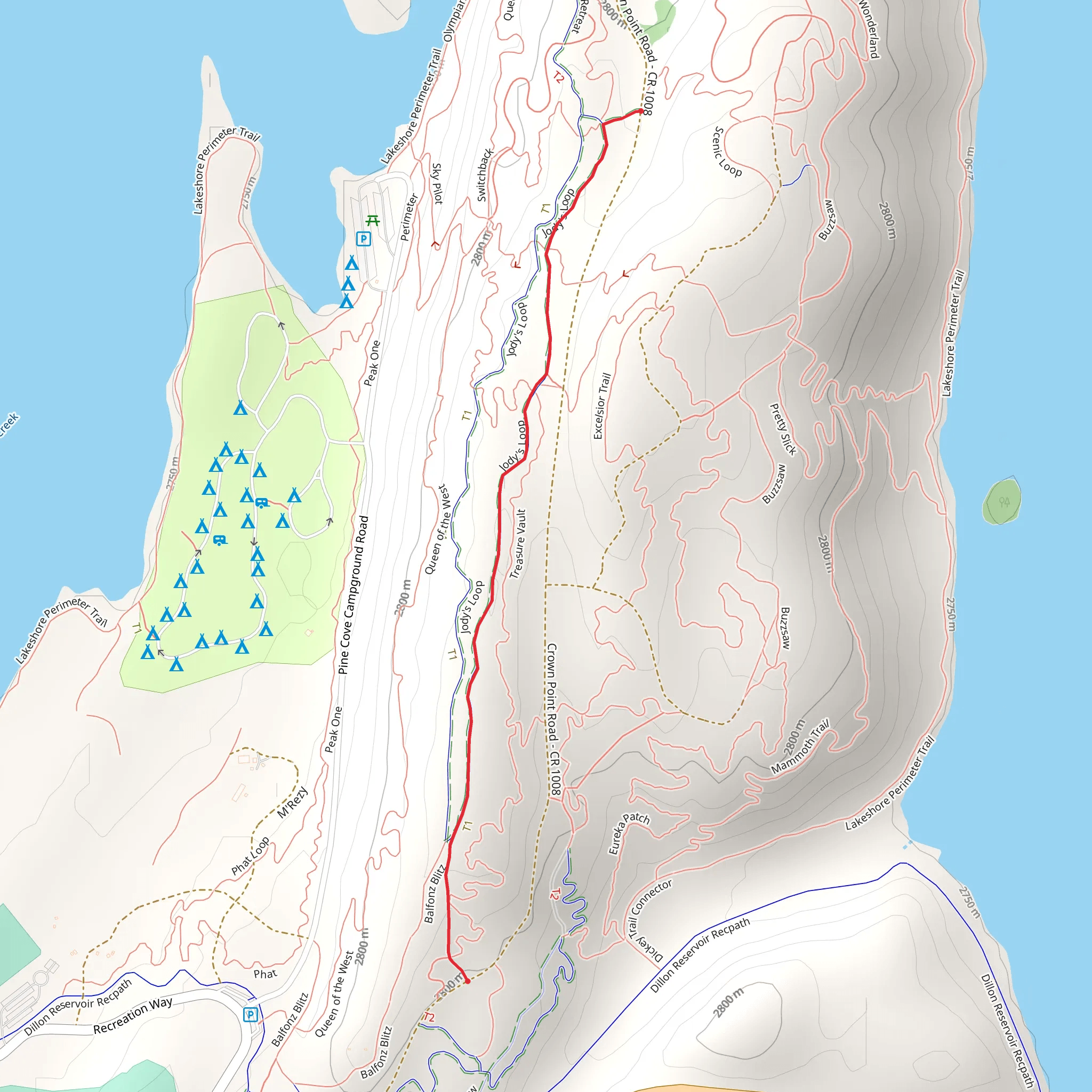 Jody's East Trail mobile static map