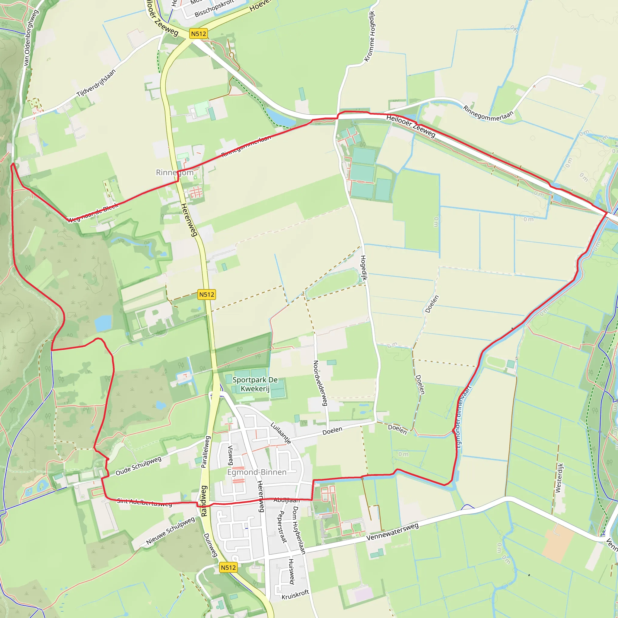 Egmonderbinnenvaart and Van Oldenborgh Weg Loop mobile static map
