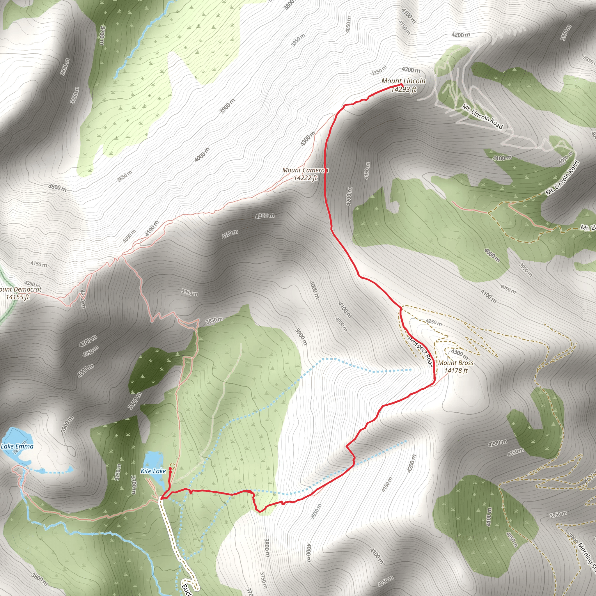 Mt Lincoln Trail mobile static map