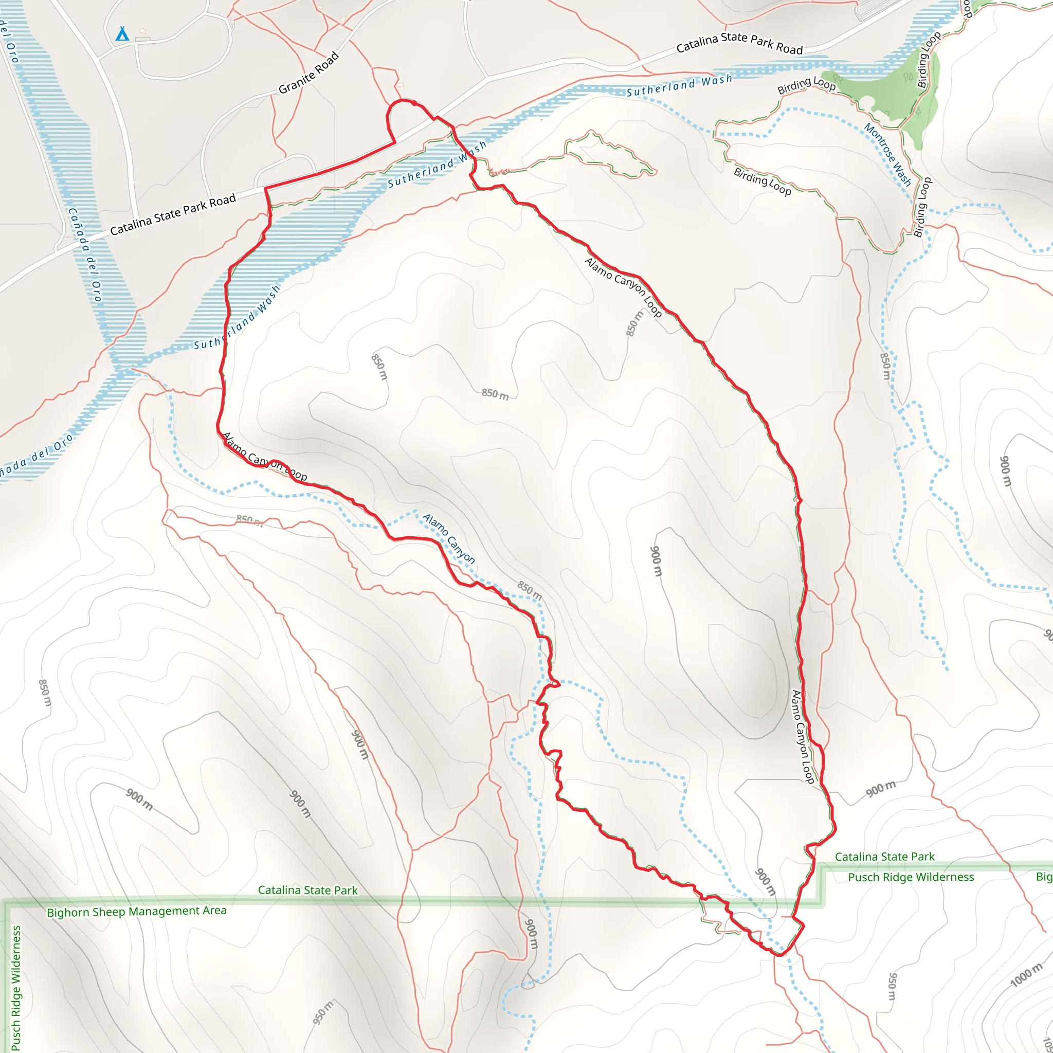 Sutherland Wash - Alamo Canyon Loop mobile static map