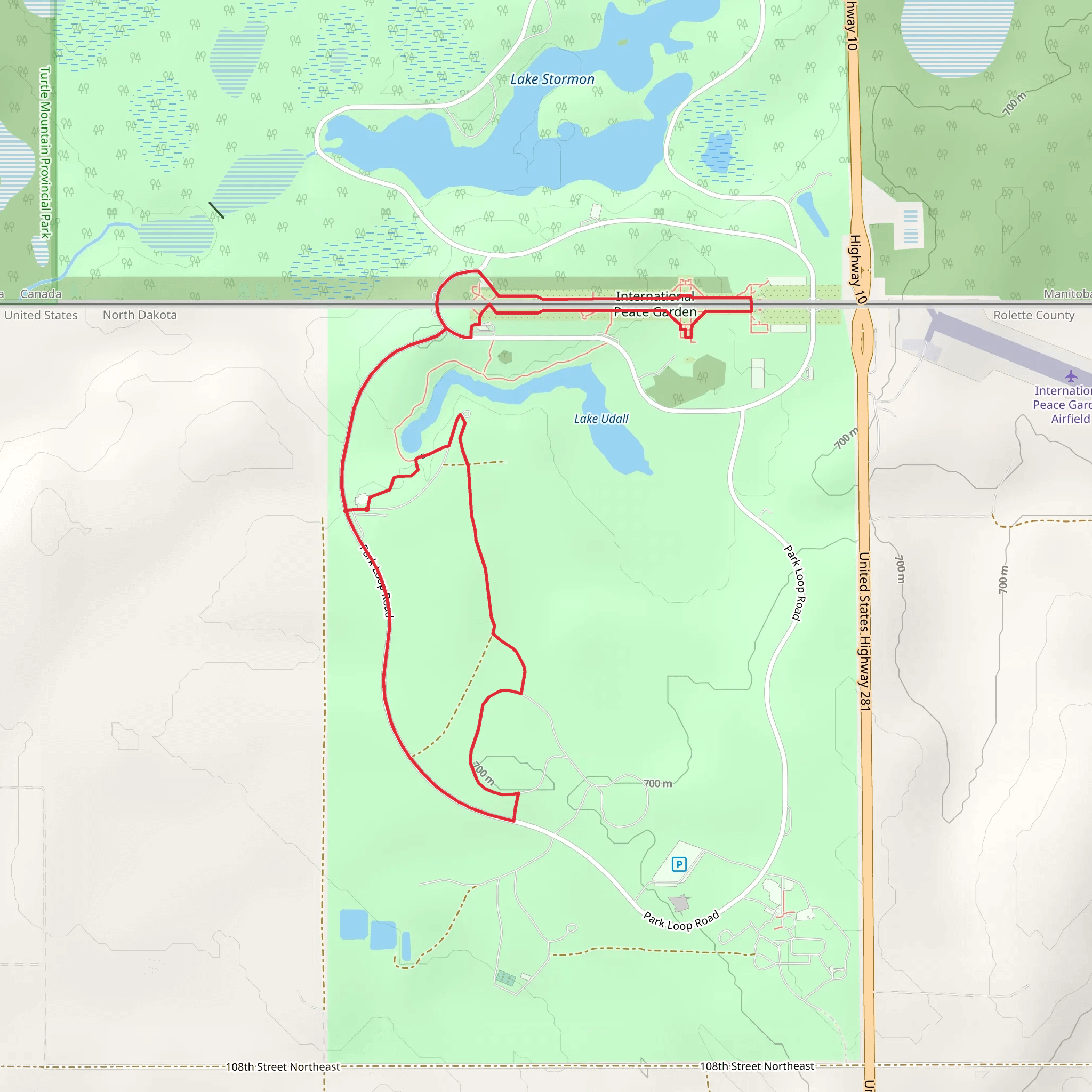Lake Udall and Peace Garden Loop mobile static map