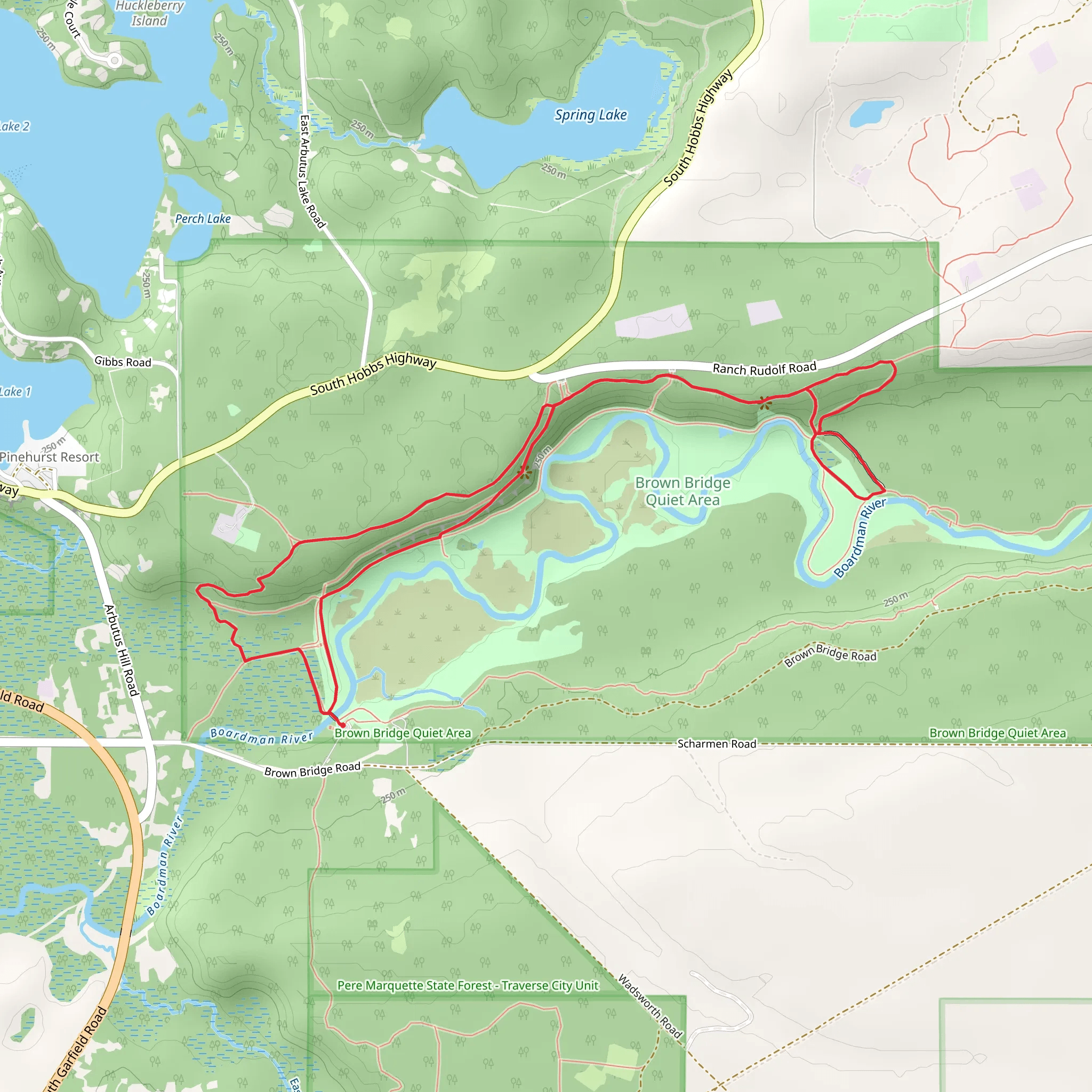 Boardman River Loop - Brown Bridge Road mobile static map