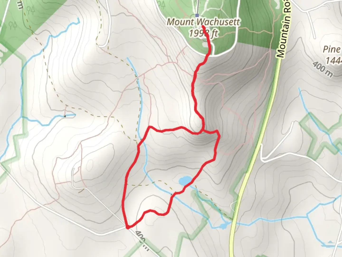 An image depicting the trail Echo Lake and Mount Wachusett Loop Trail and its surrounding area.