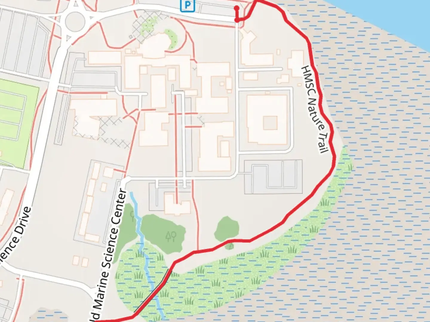 An image depicting the trail HMSC Nature Trail and its surrounding area.
