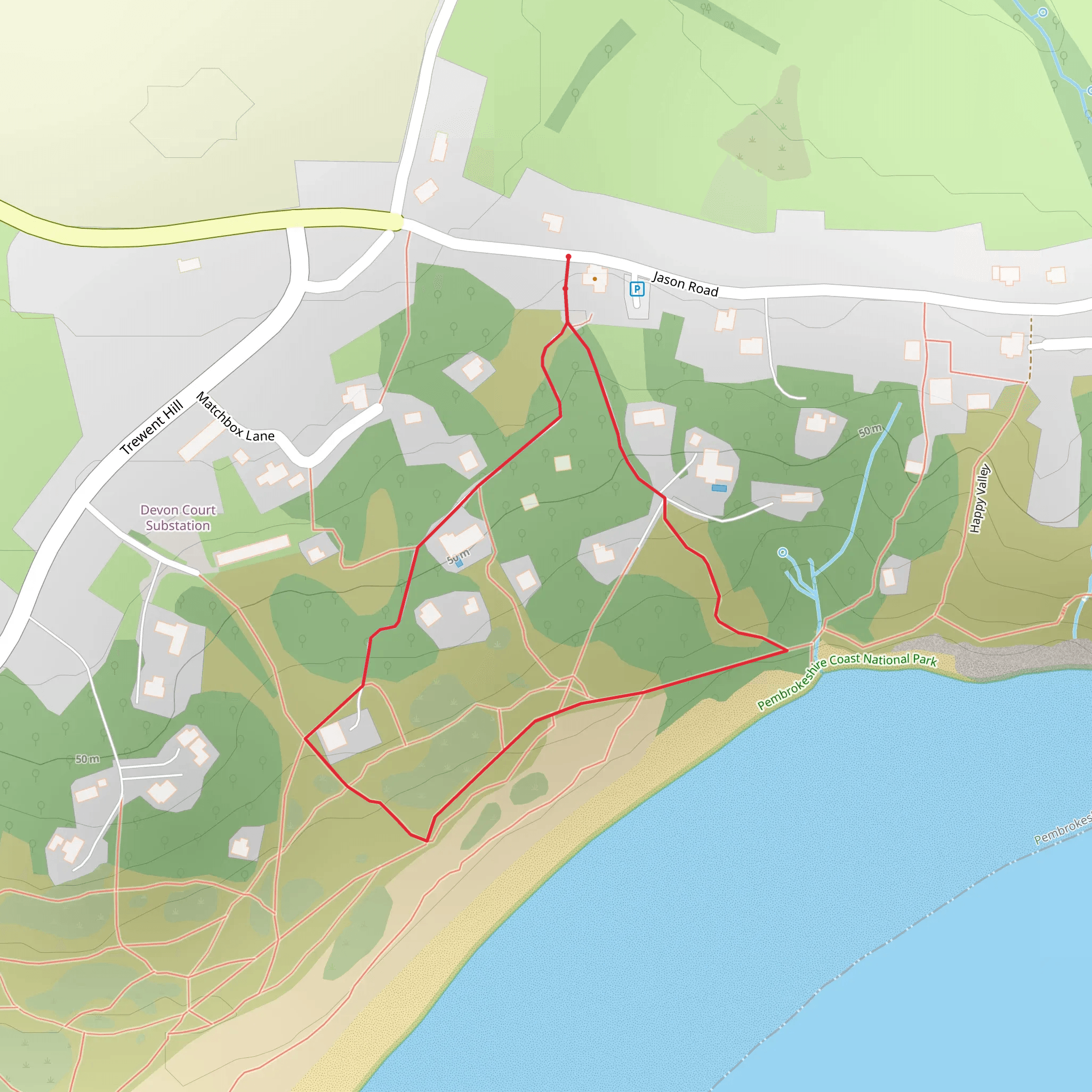 Freshwater East - Dunes mobile static map