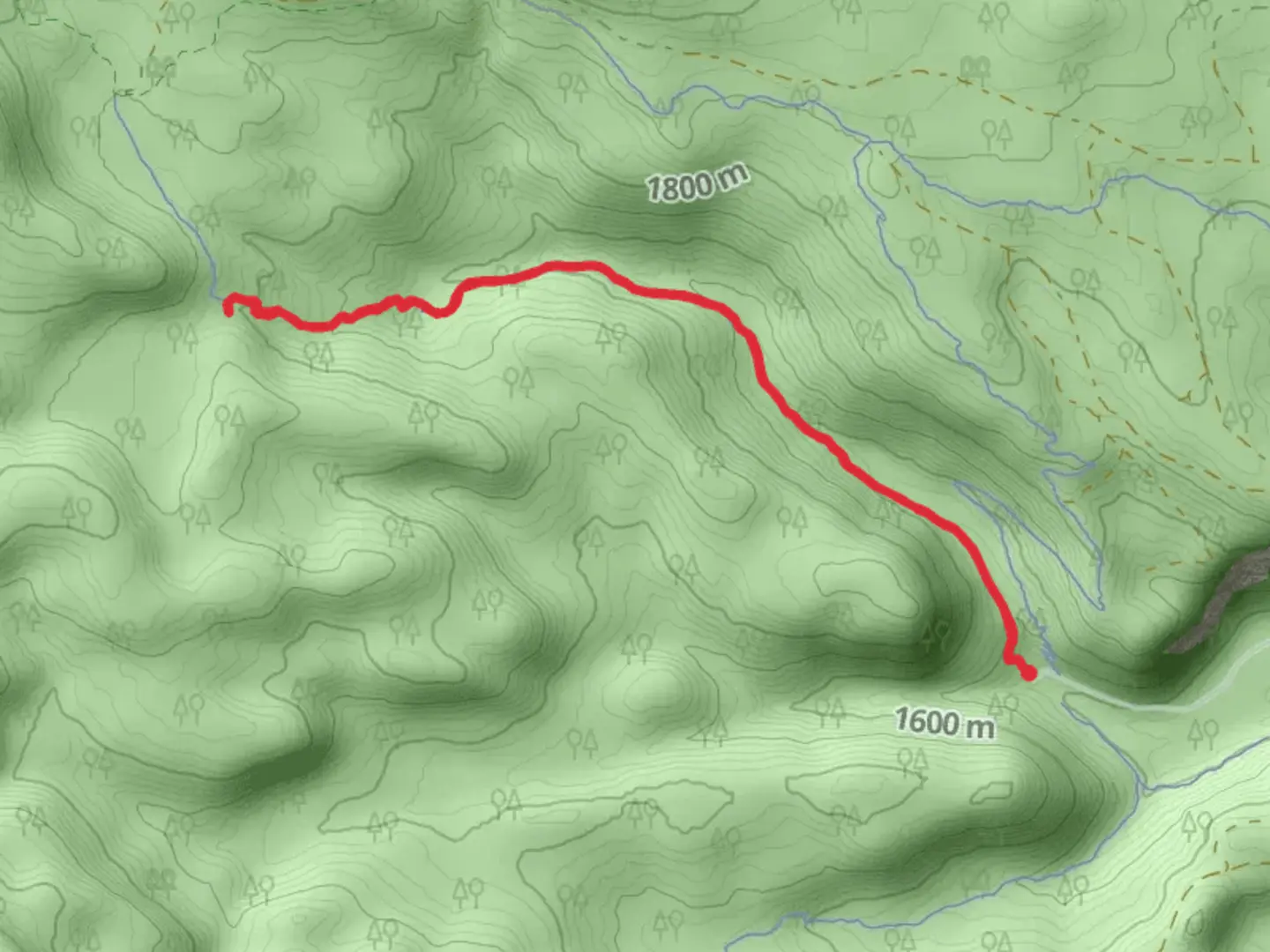 An image depicting the trail Tumalo Falls via North Fork Trail and its surrounding area.