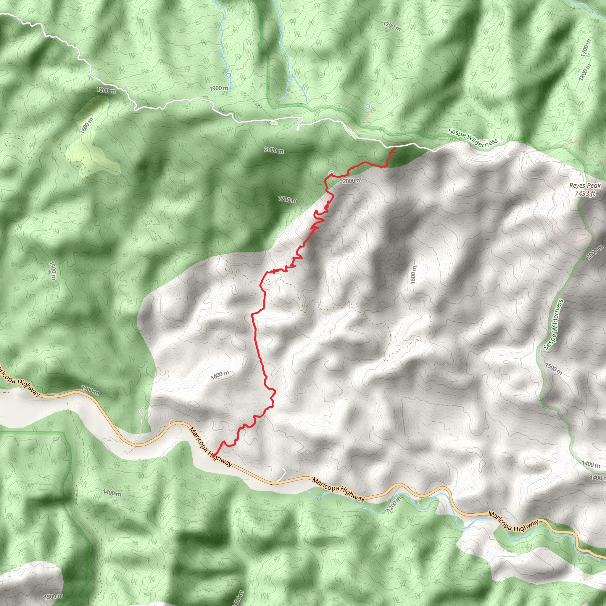 Chorro Grande Trail mobile static map