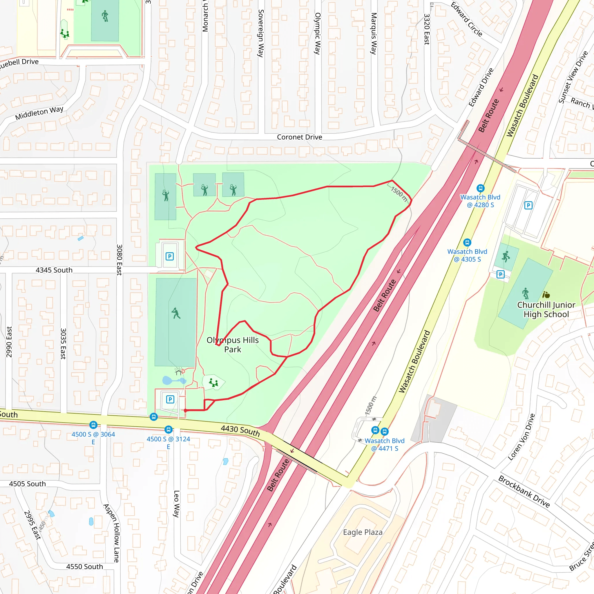 Olympus Hill Park Loop mobile static map
