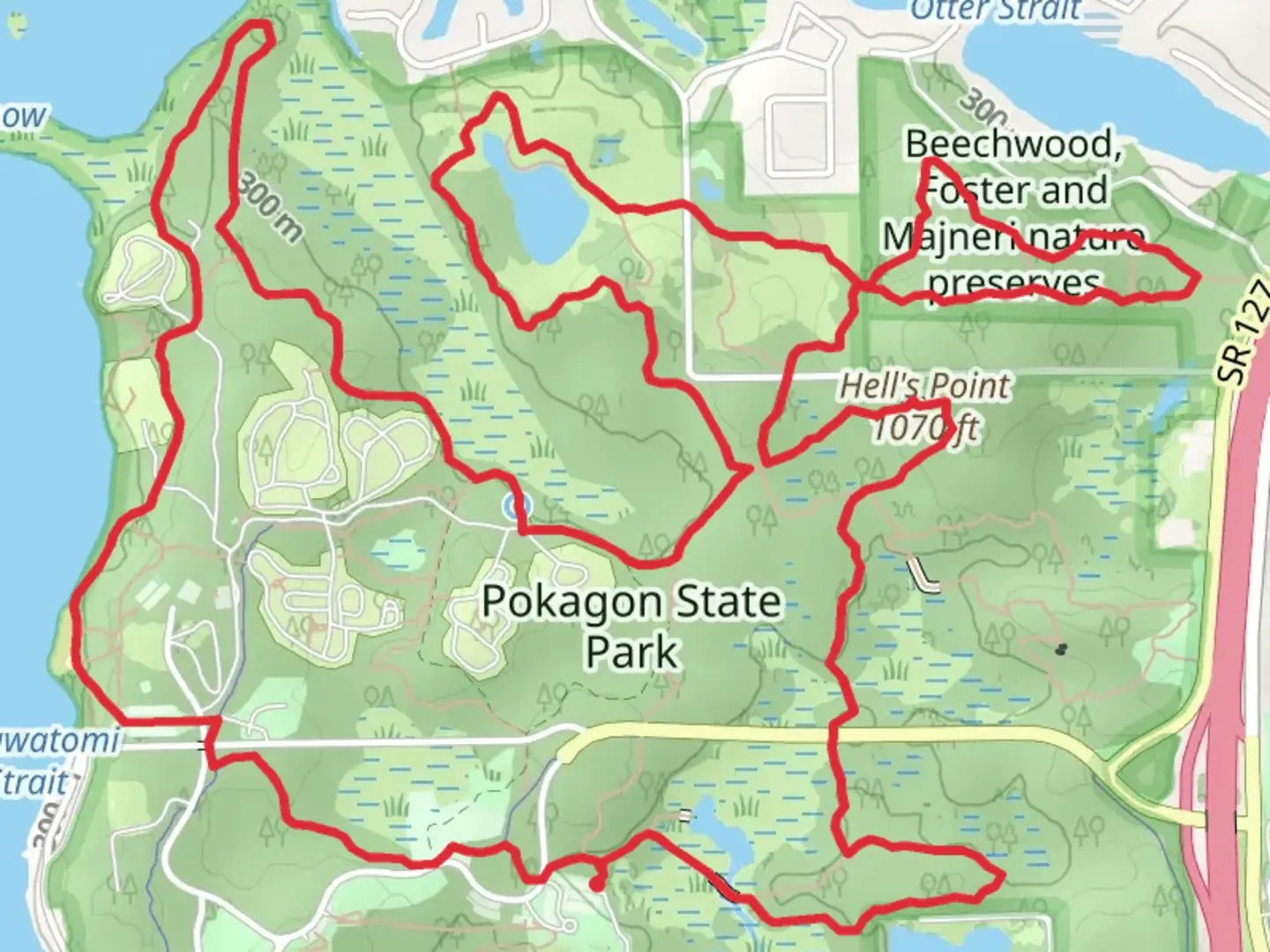 An image depicting the trail Lake Lonidaw, Hell's Point and Hell's Point Challenge Loop and its surrounding area.