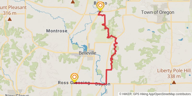 Ice Age National Scenic Trail stage 58 Map