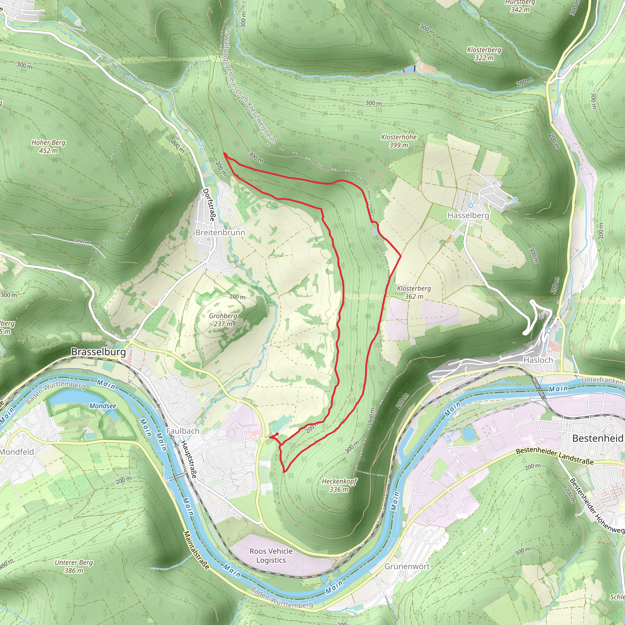 Fraenkischer Marienweg Route and Ortswanderweg Hasselberg 6 mobile static map