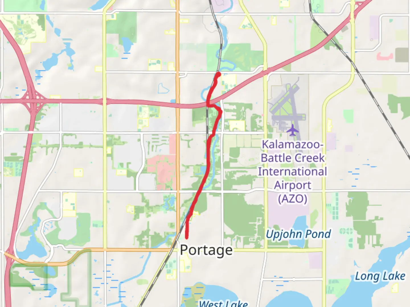 An image depicting the trail Portage Bicentennial Trail and its surrounding area.