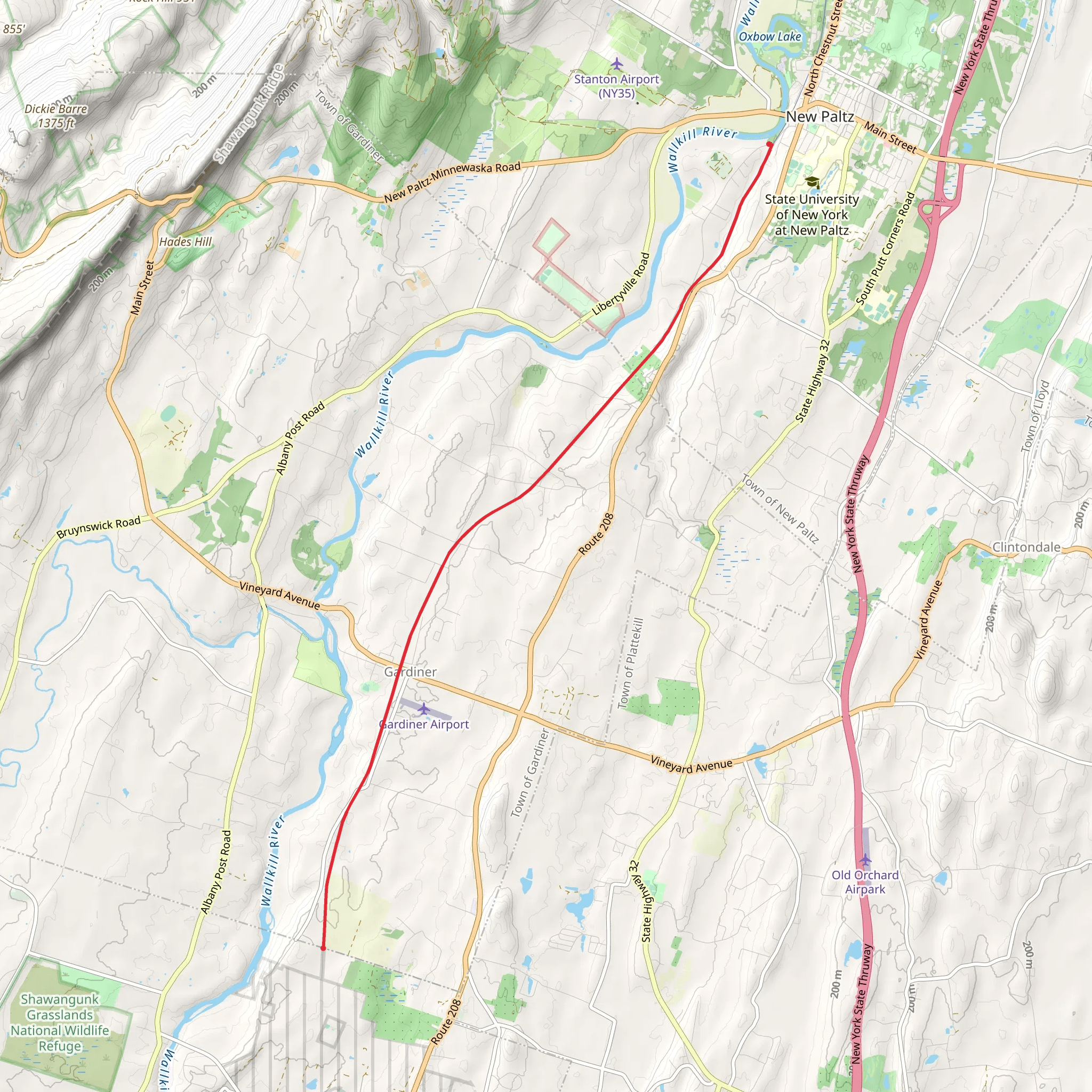 Wallkill Valley Hiking Trail mobile static map