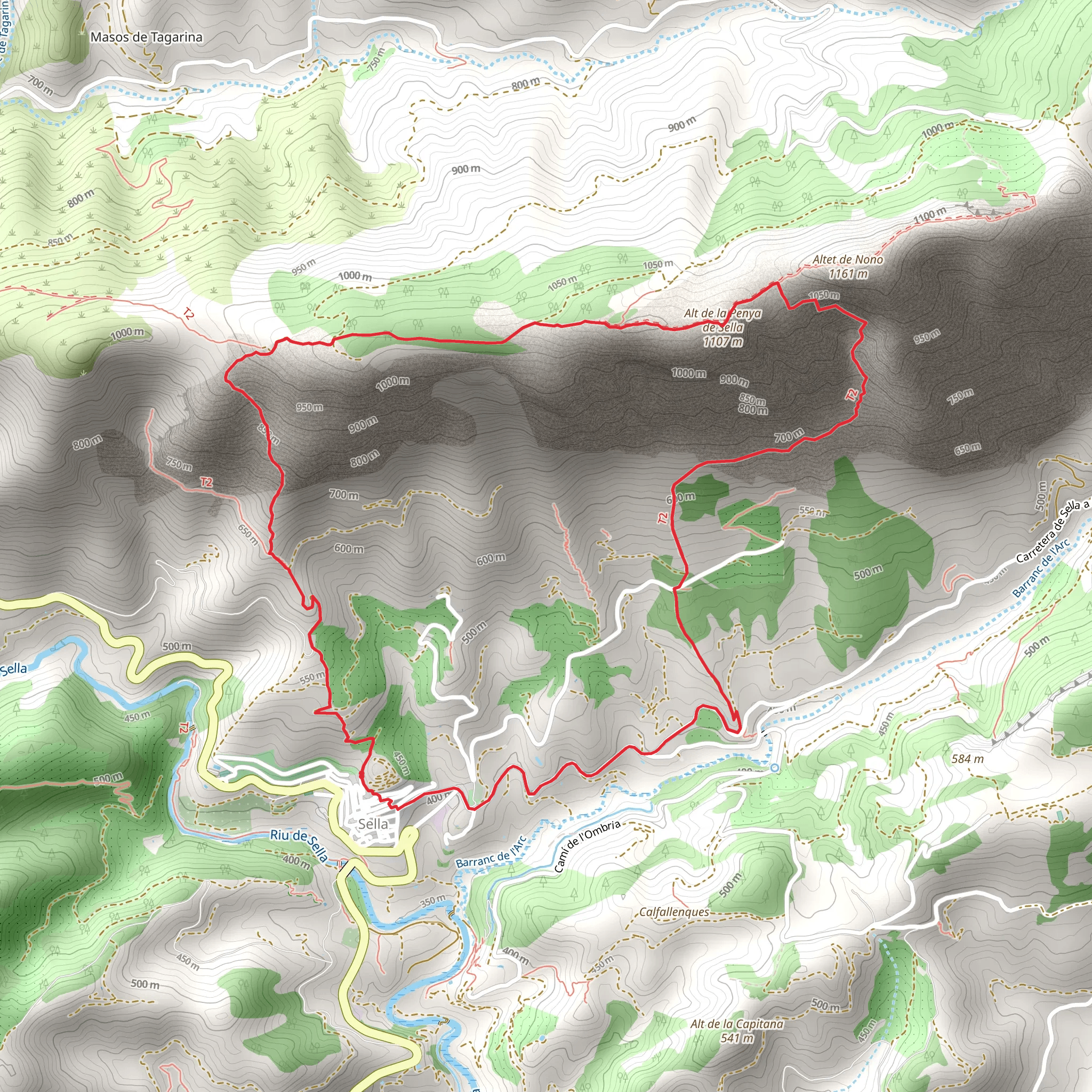 Sella – Alto de la Penya de Sella – Sella PR CV 198 mobile static map